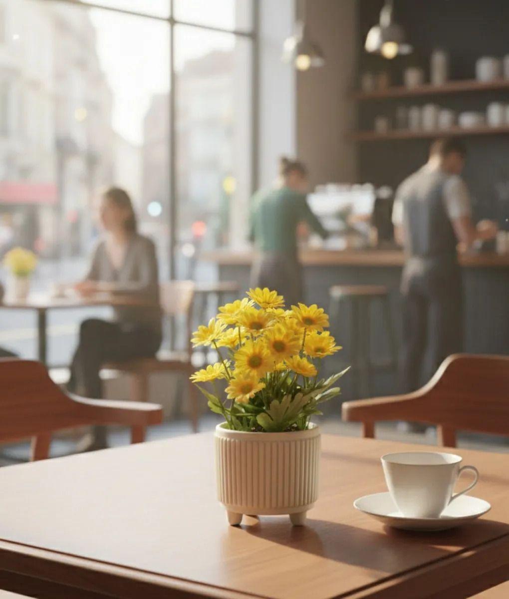 Planta Artificial Decorativa Margaritas Estilo Acanalado Jhn-2