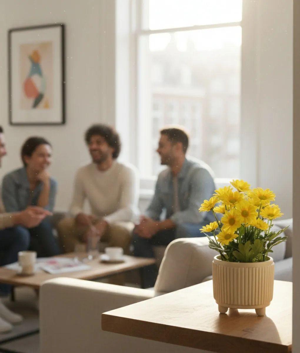 Planta Artificial Decorativa Margaritas Estilo Acanalado Jhn-5