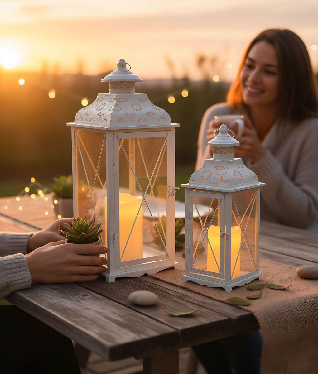 Set 2 Portavelas Decorativo Funcional Diseño Clásico Jhn-2