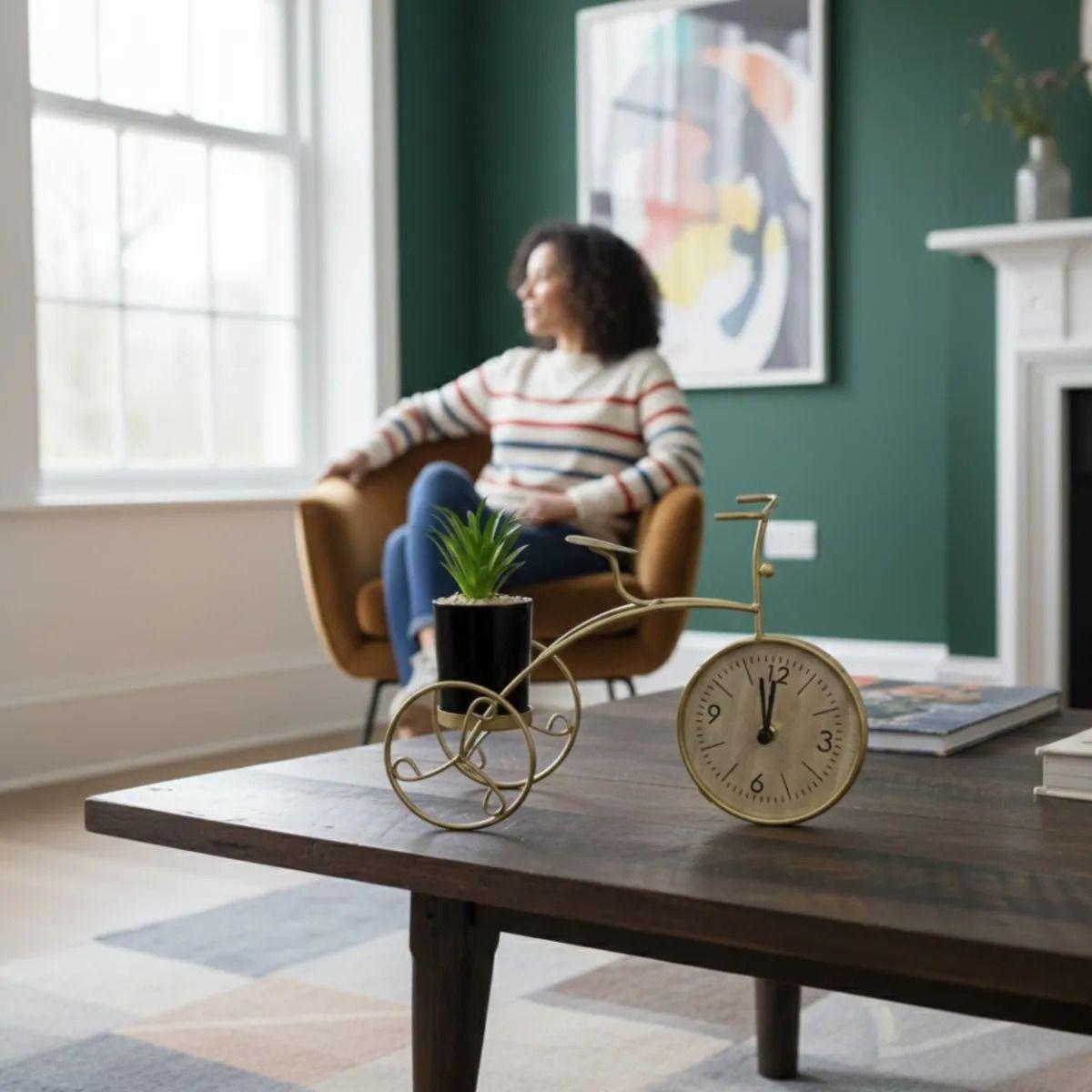 Reloj Decorativo Mesa Estilo Bicicleta Adorno Vintage Jhn-2