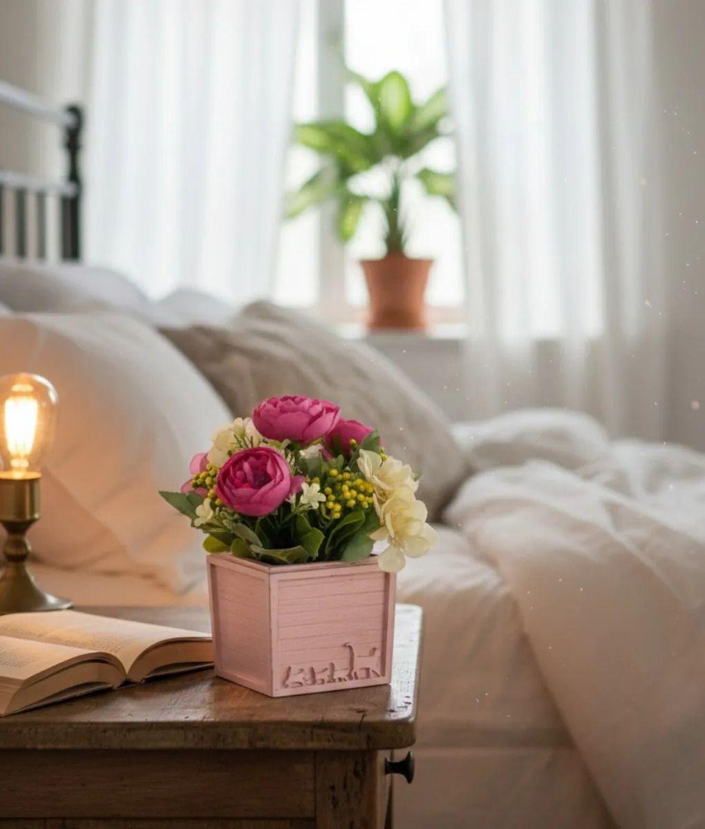 Planta Decorativa Artificial Diseño Floral Campestre Jhn-5