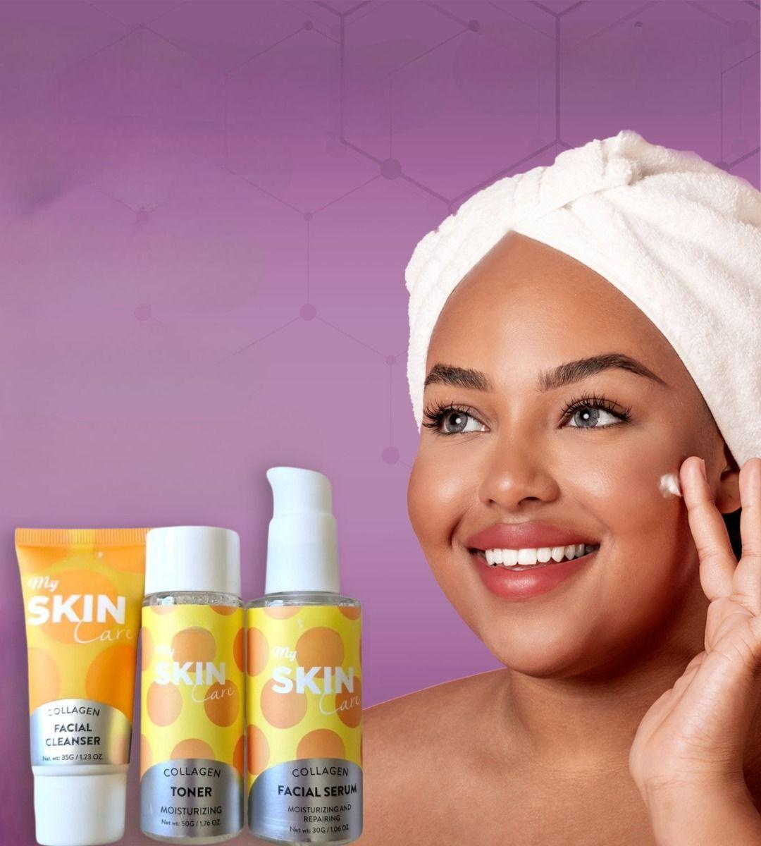 Kit Skincare Colágeno Limpiador Tónico Serum Facial Jhn-8