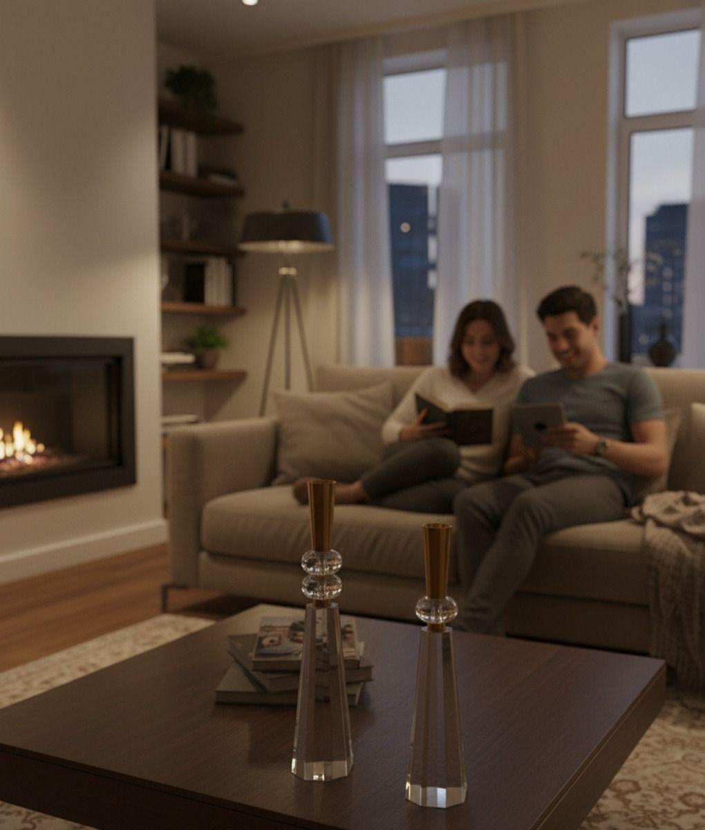 Set 2 Portavelas Decorativo Lujo Centro Mesa Evento Jhn-4