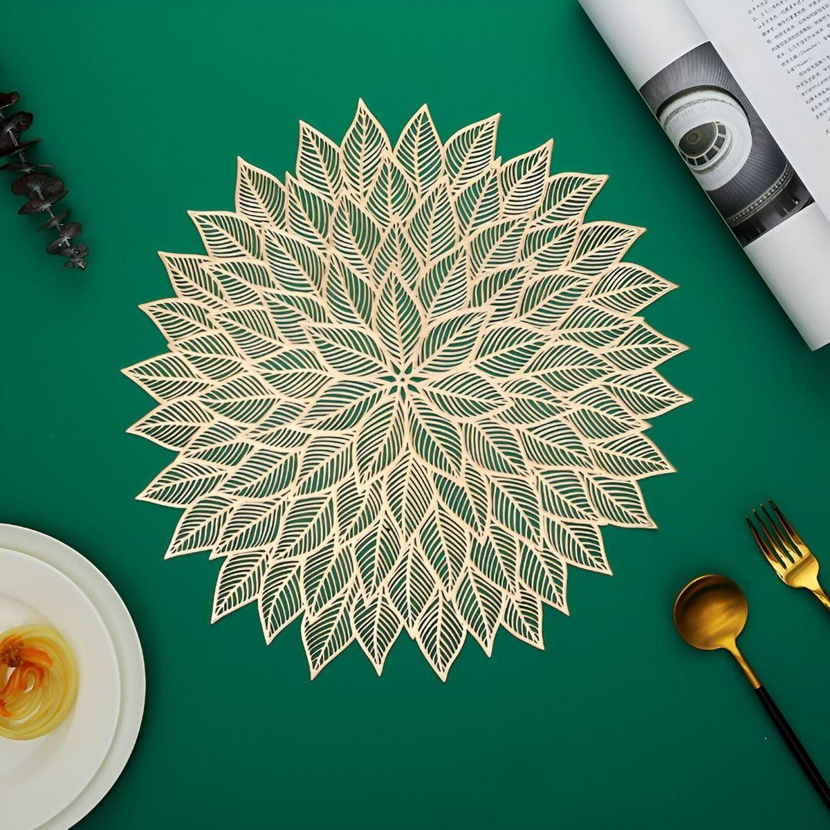 Set de 10 Manteles Individuales Patrón Hojas Plantas Jhn-5