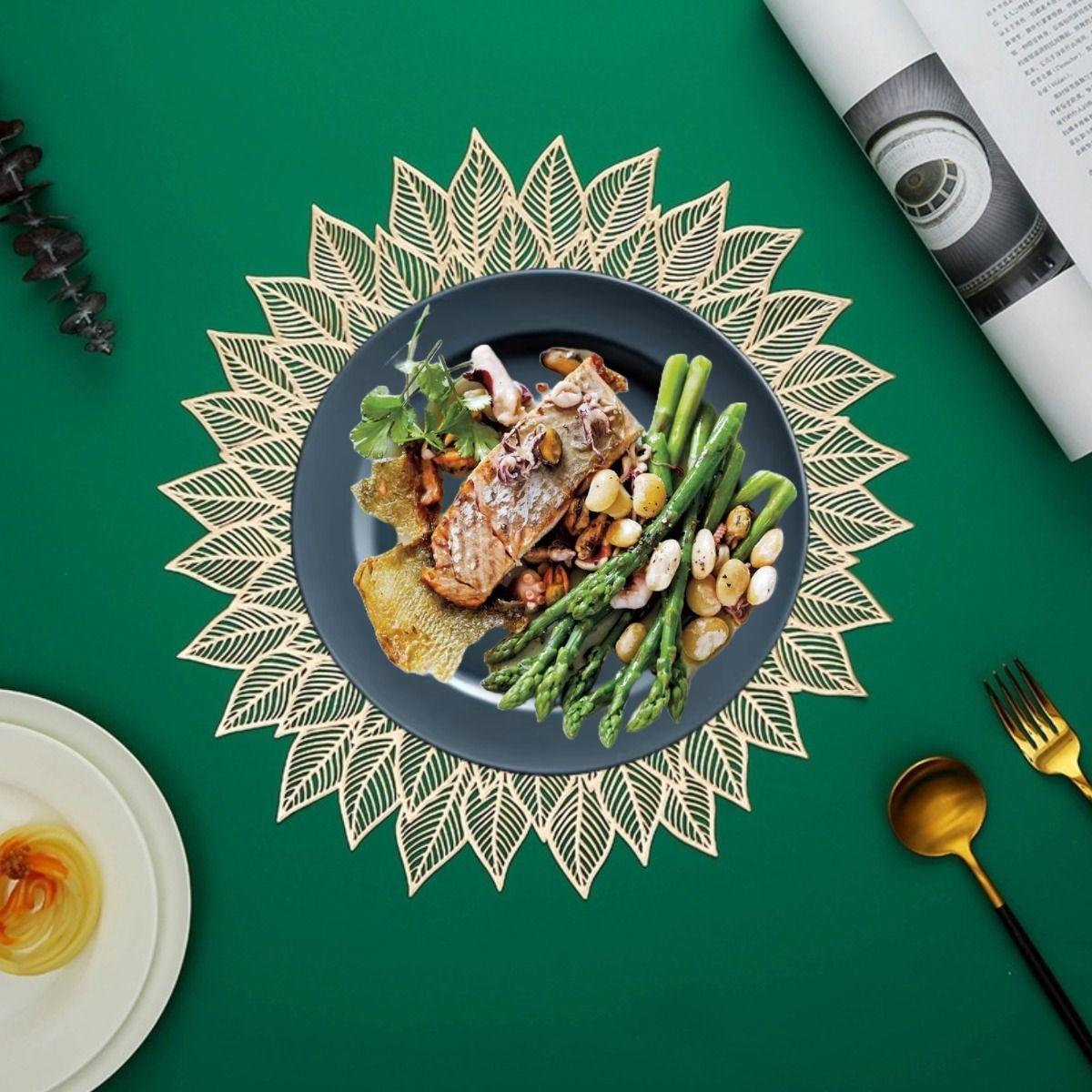 Set de 10 Manteles Individuales Patrón Hojas Plantas Jhn-8