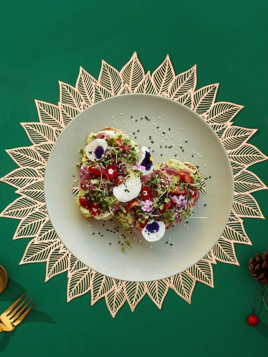 Set de 10 Manteles Individuales Patrón Hojas Plantas Jhn-9