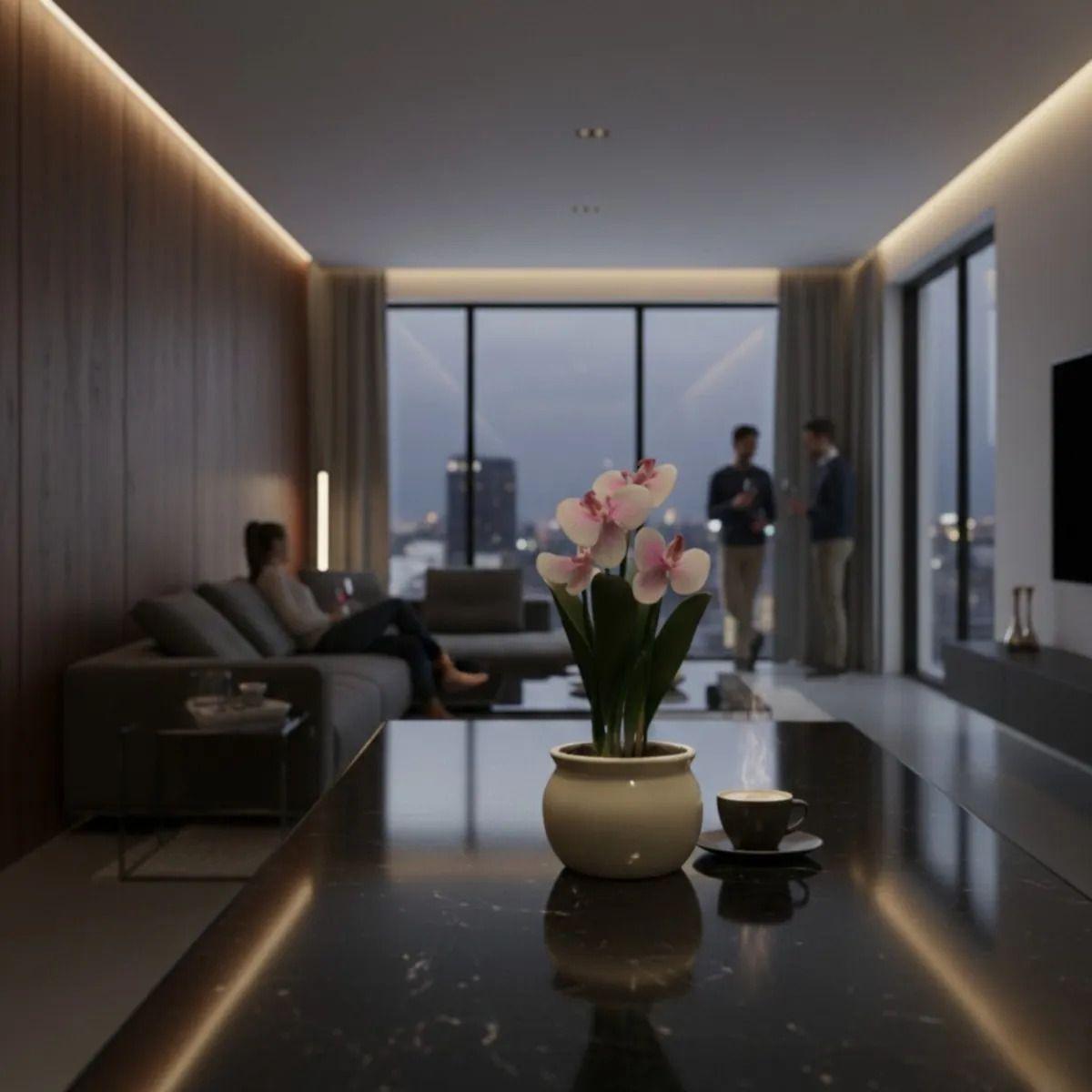 Arreglo Floral Artificial Orquídeas Decorativas Adorno Jhn-4