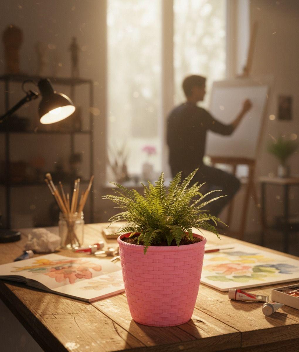 Set 2 Macetero Decorativo Diseño Trenzado Contenedor Jhn-4