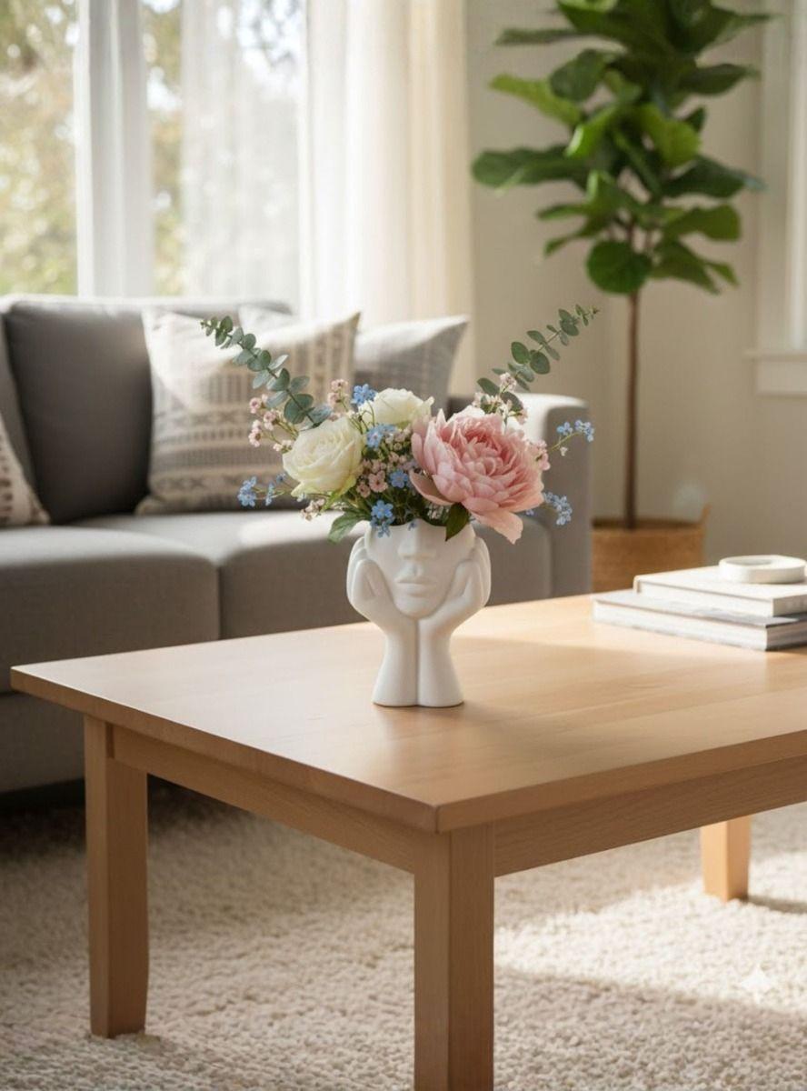 Florero Decorativo Rostro Humano Minimalista Adorno Jhn-5