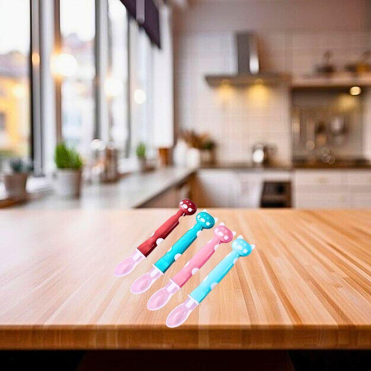 Set 9 Cucharas Silicona Diseño Osito Entrena Bebes Lau-7