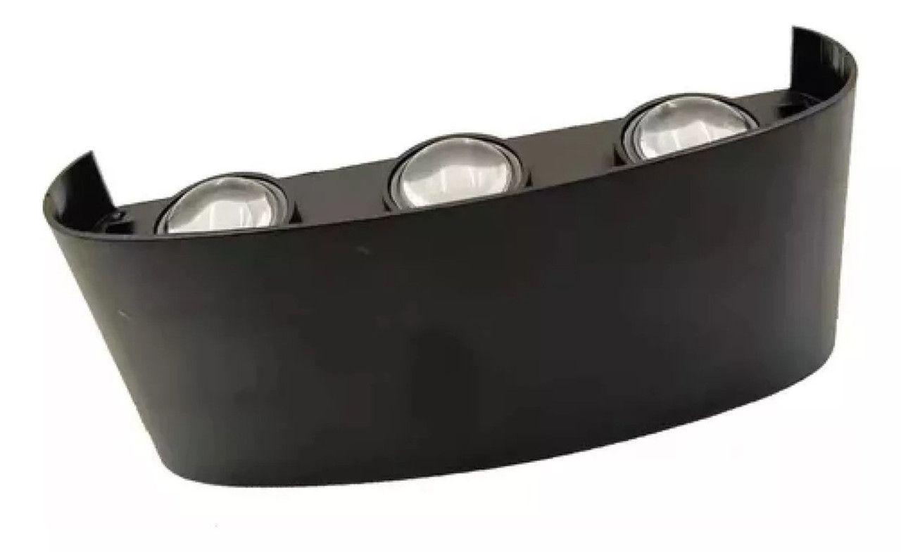 Aplique Negro Luz Calida Lineal Triple Aluminio 6W Lau-3