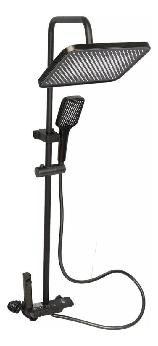 Regadera Ducha Cuadrada Columna Alta Presión Spray 4en1 Jhn-2