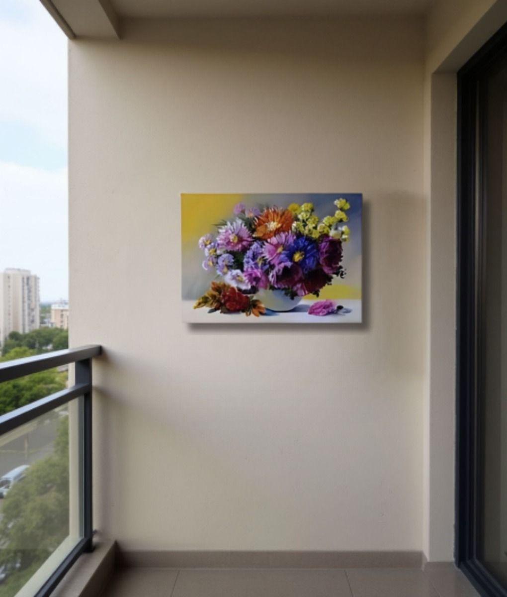 Cuadro Decorativo Arreglo Floral Equilibrio Hogar Jhn-7