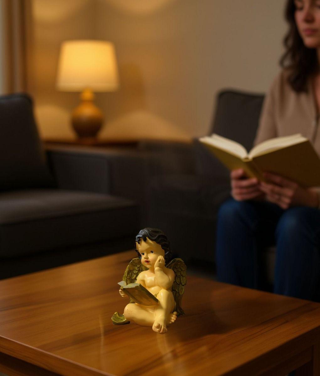 Figura Decorativo Estatua Ángel Sentado Adorno Hogar Jhn-2