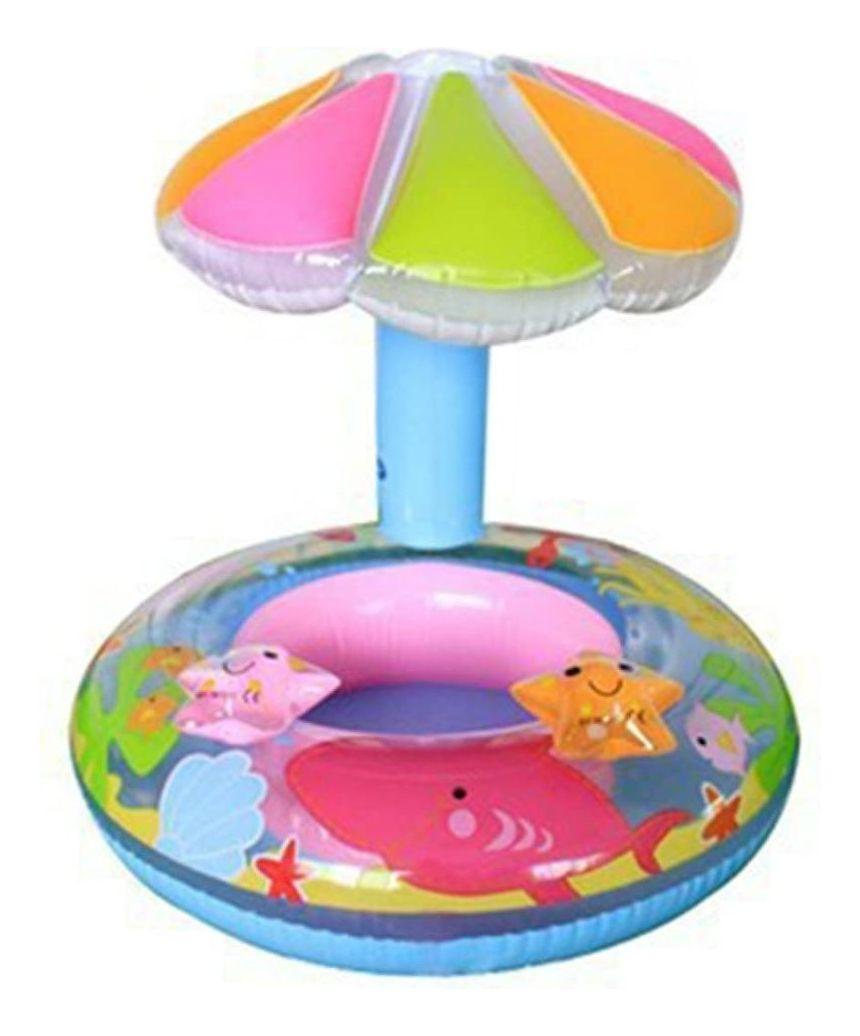 FLOTADOR INFLABLE CON SOMBRILLA PROTECCION SOLAR BEBES  LAU-0
