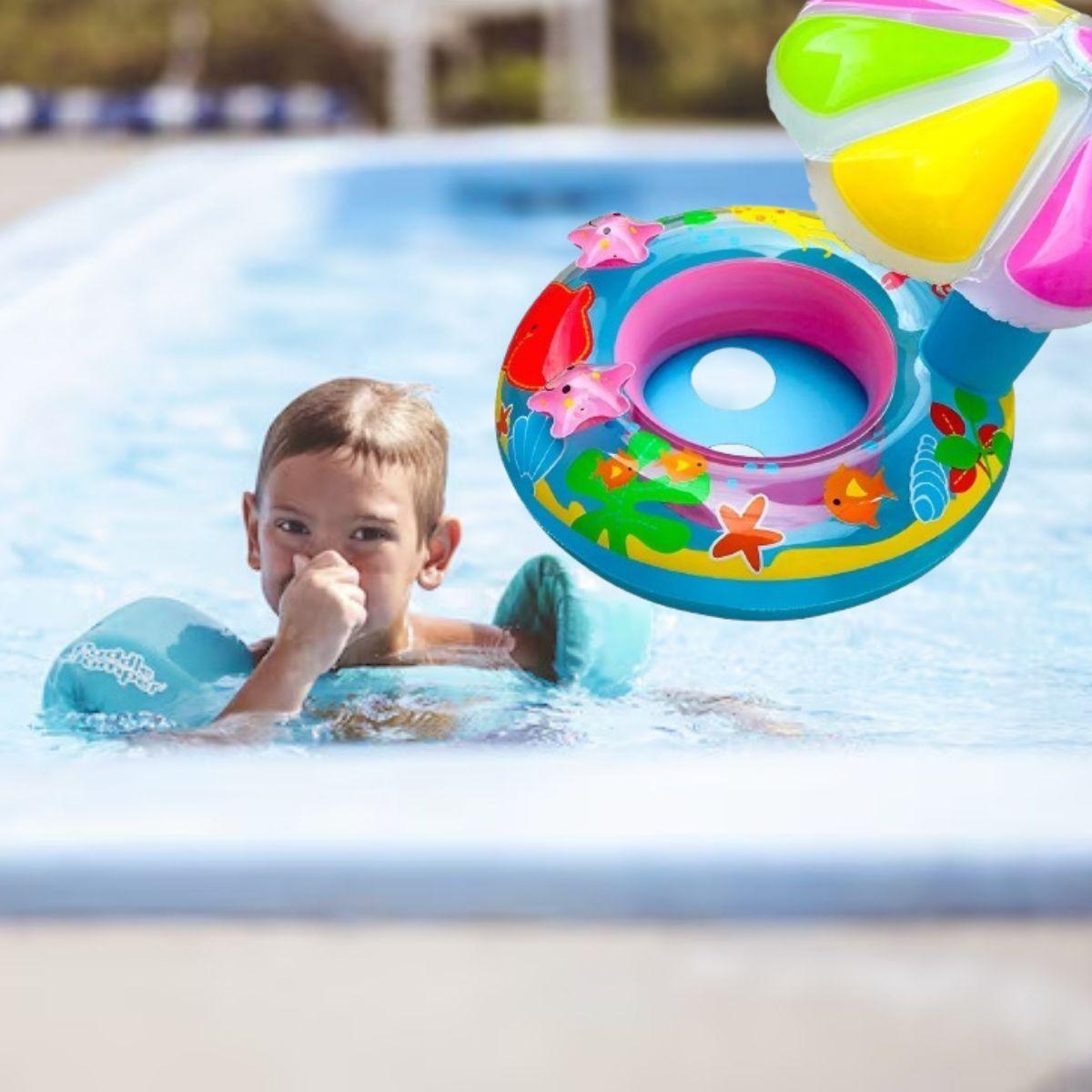 FLOTADOR INFLABLE CON SOMBRILLA PROTECCION SOLAR BEBES  LAU-9