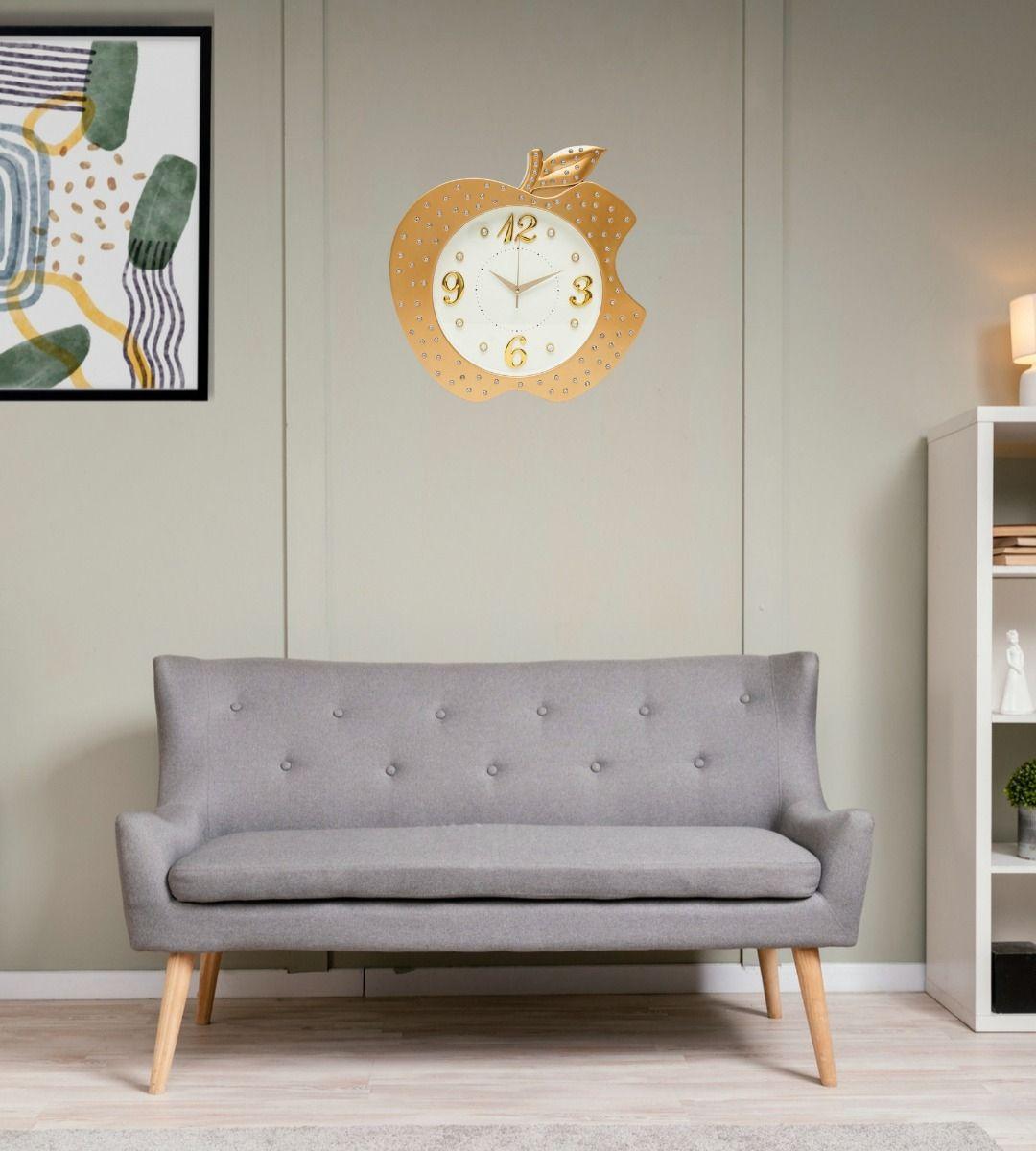 Reloj Pared Decorativo Forma Manzana Detalle Elegante Jhn-6
