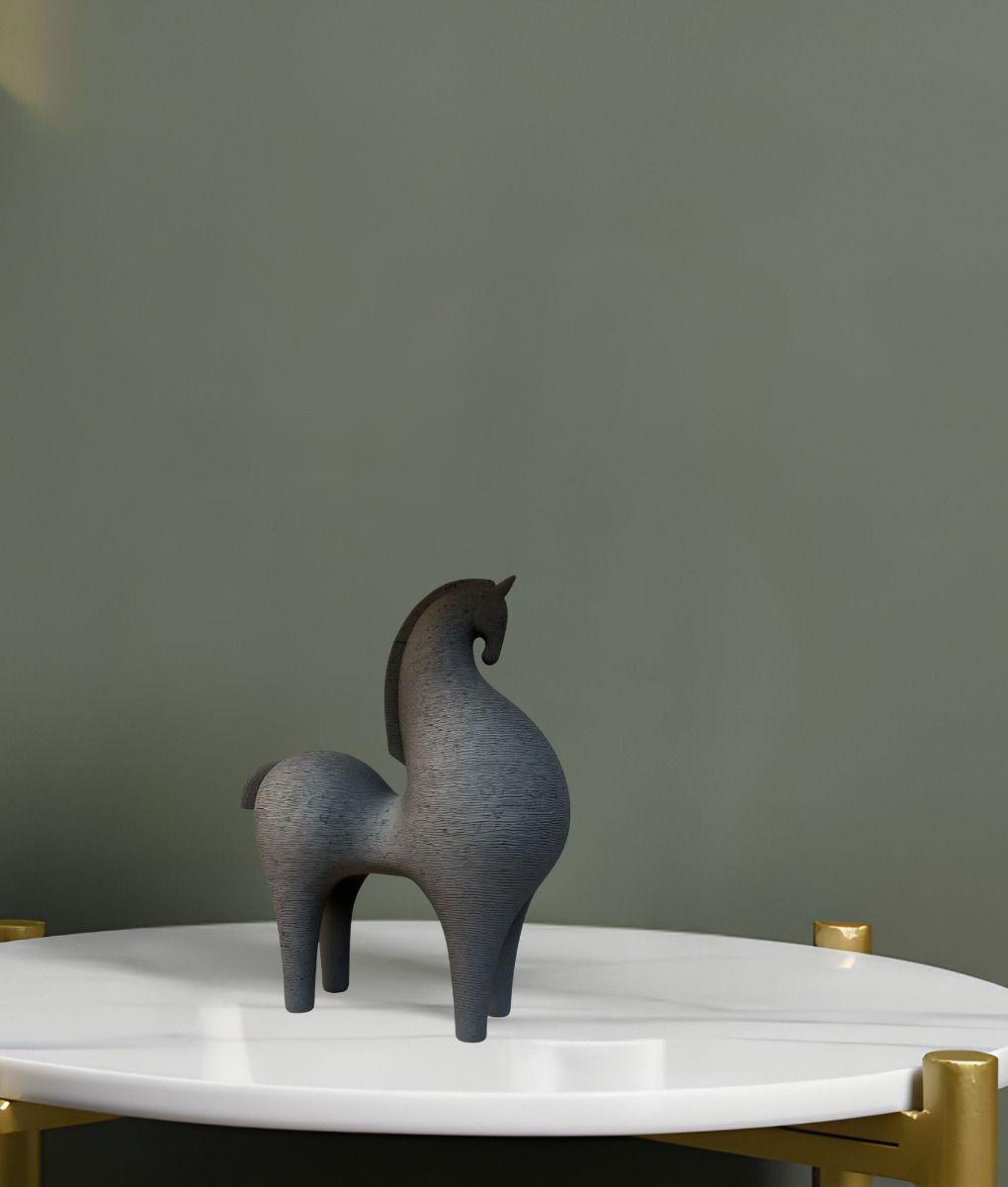 Estatua Caballo Elegante Figura Decorativa Estilizada Jhn-7