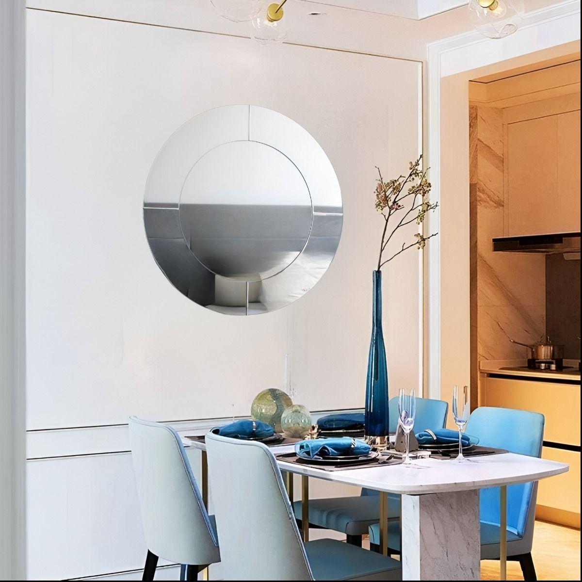 Espejo Pared Redondo Elegante Borde Espejo Decorativo Jhn-2