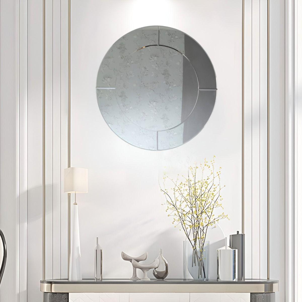 Espejo Pared Redondo Elegante Borde Espejo Decorativo Jhn-5