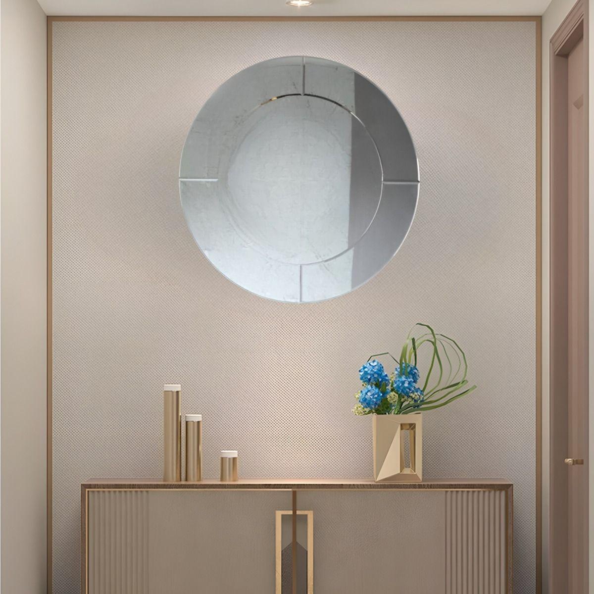 Espejo Pared Redondo Elegante Borde Espejo Decorativo Jhn-6