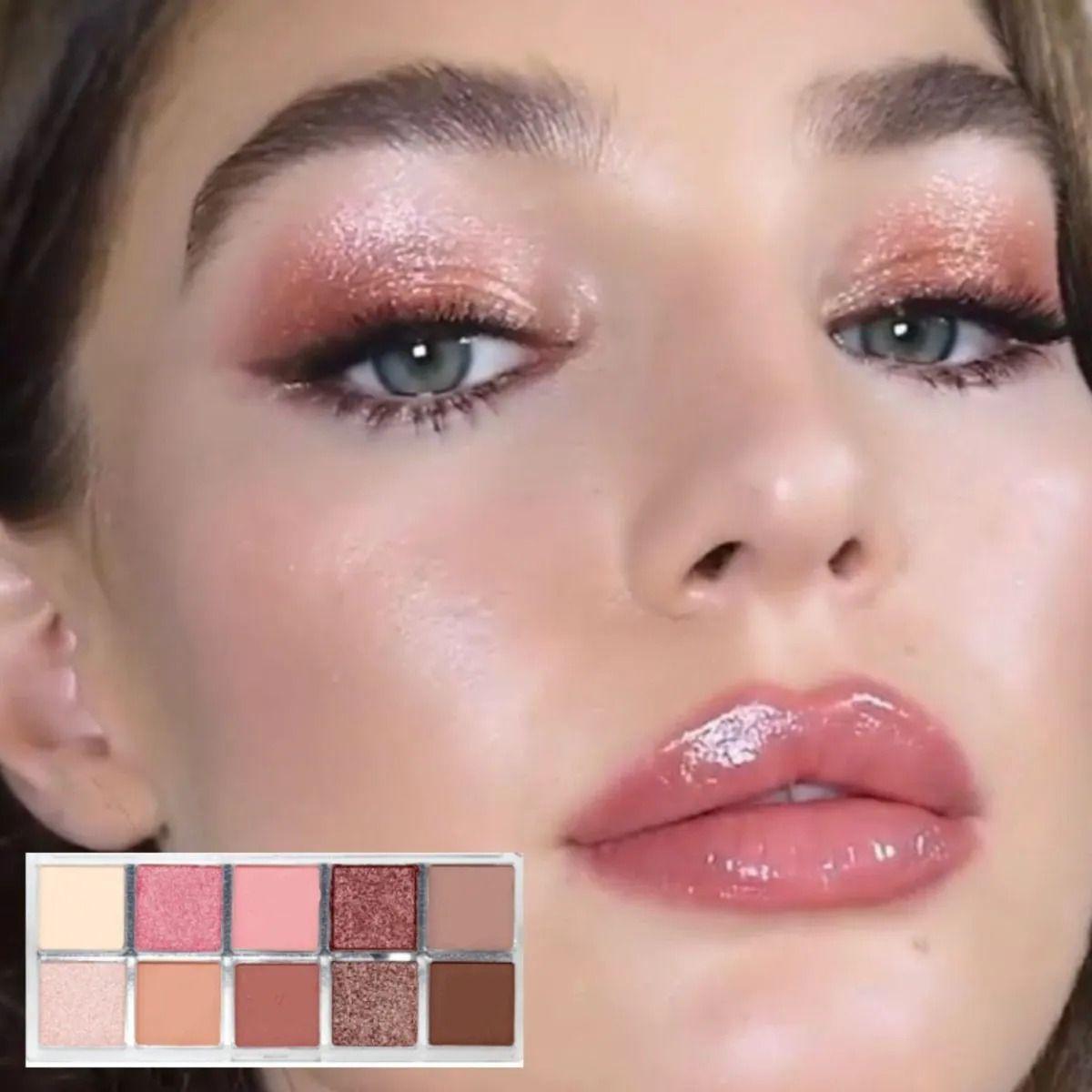 Paq 24 Paletas Sombras 10 Colores Cálidos Satinado Mate ALJ-3
