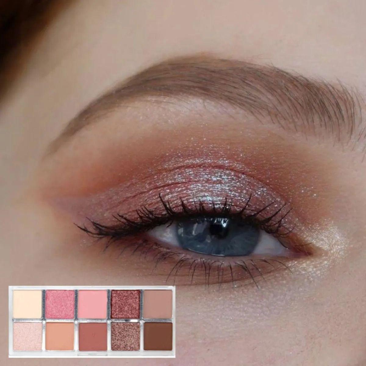 Paq 24 Paletas Sombras 10 Colores Cálidos Satinado Mate ALJ-4
