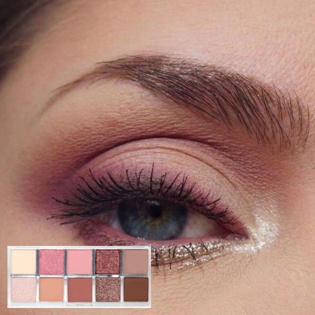 Paq 24 Paletas Sombras 10 Colores Cálidos Satinado Mate ALJ-5