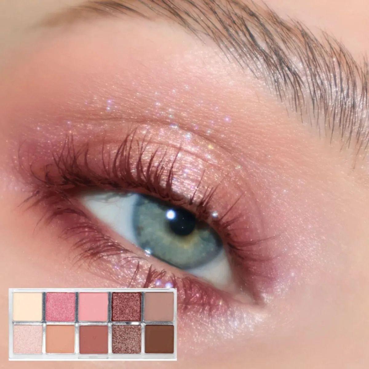 Paq 24 Paletas Sombras 10 Colores Cálidos Satinado Mate ALJ-7