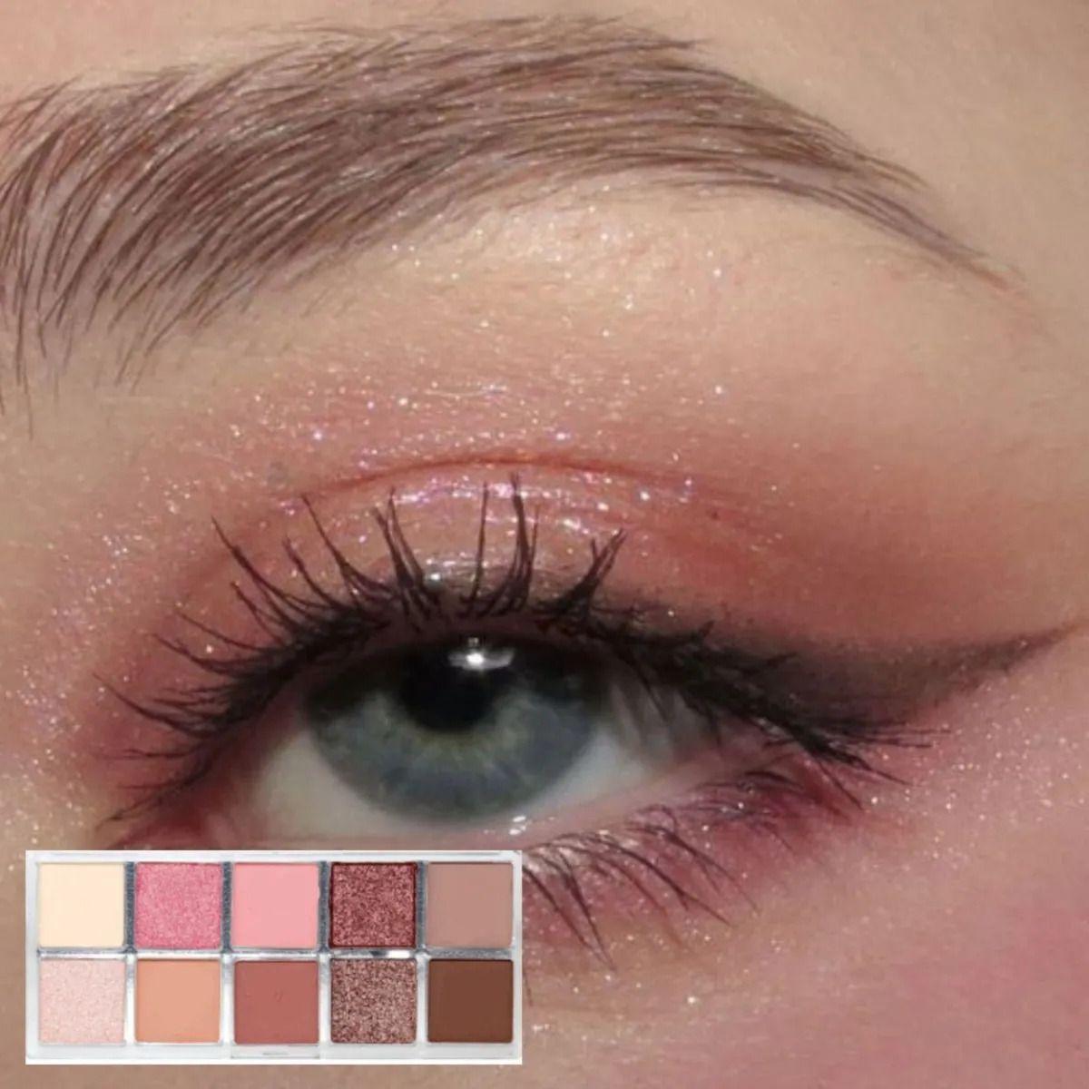 Paq 24 Paletas Sombras 10 Colores Cálidos Satinado Mate ALJ-9