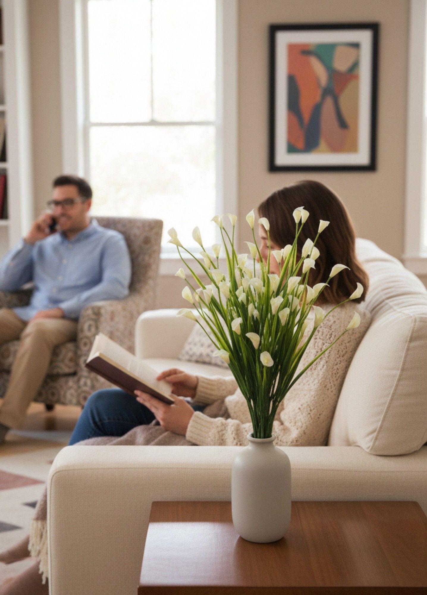 Set 2 Flores Artificiales Ramo Decorativo Adorno Jhn-2