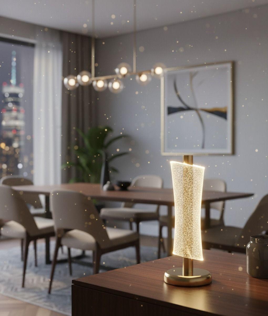 Lámpara Mesa Cilíndrica Decoración Luminosa Hogar LED Jhn-6