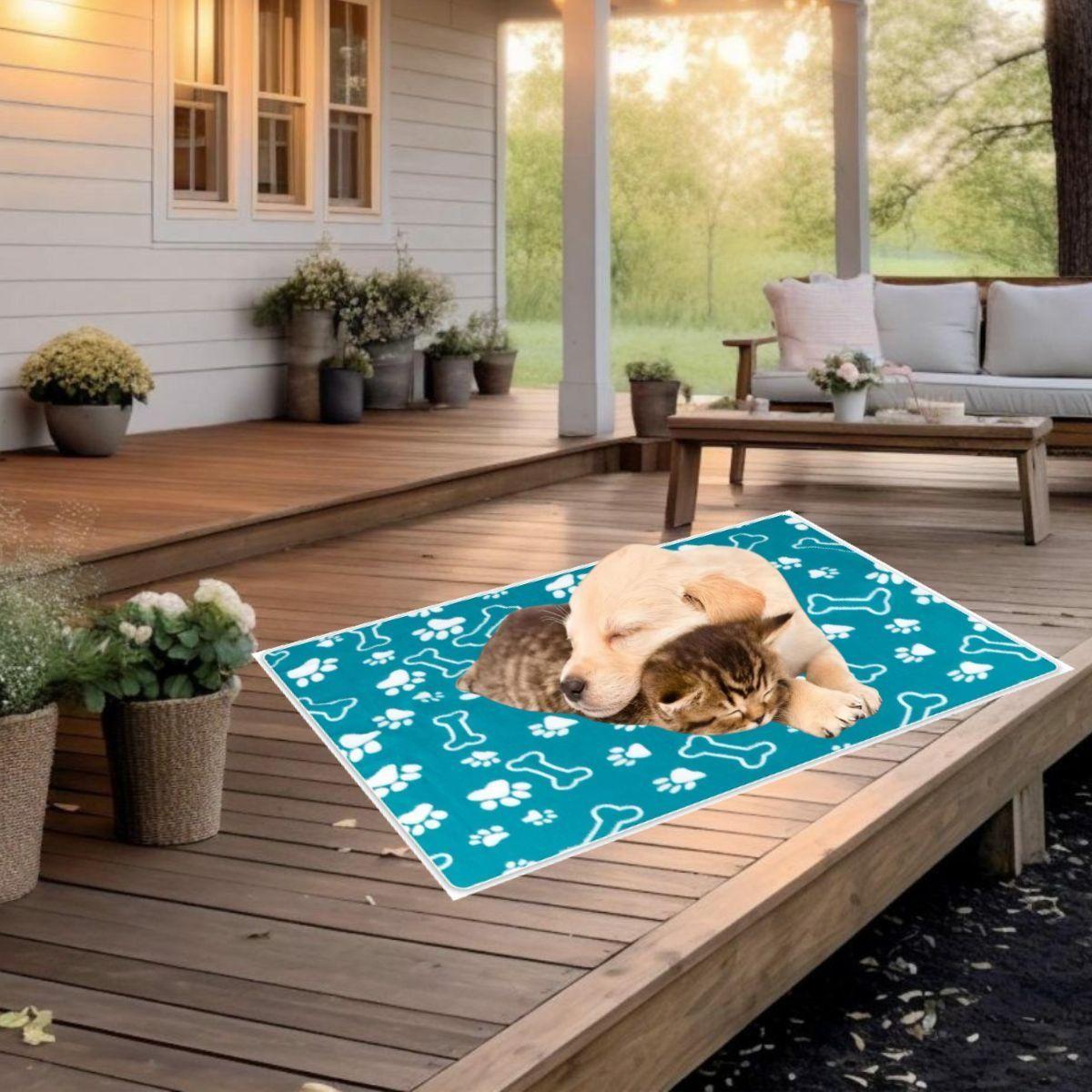 SET 3 MANTA TERMICA PARA MASCOTAS DISEÑO HUELLA 90X60 CM LAU-4