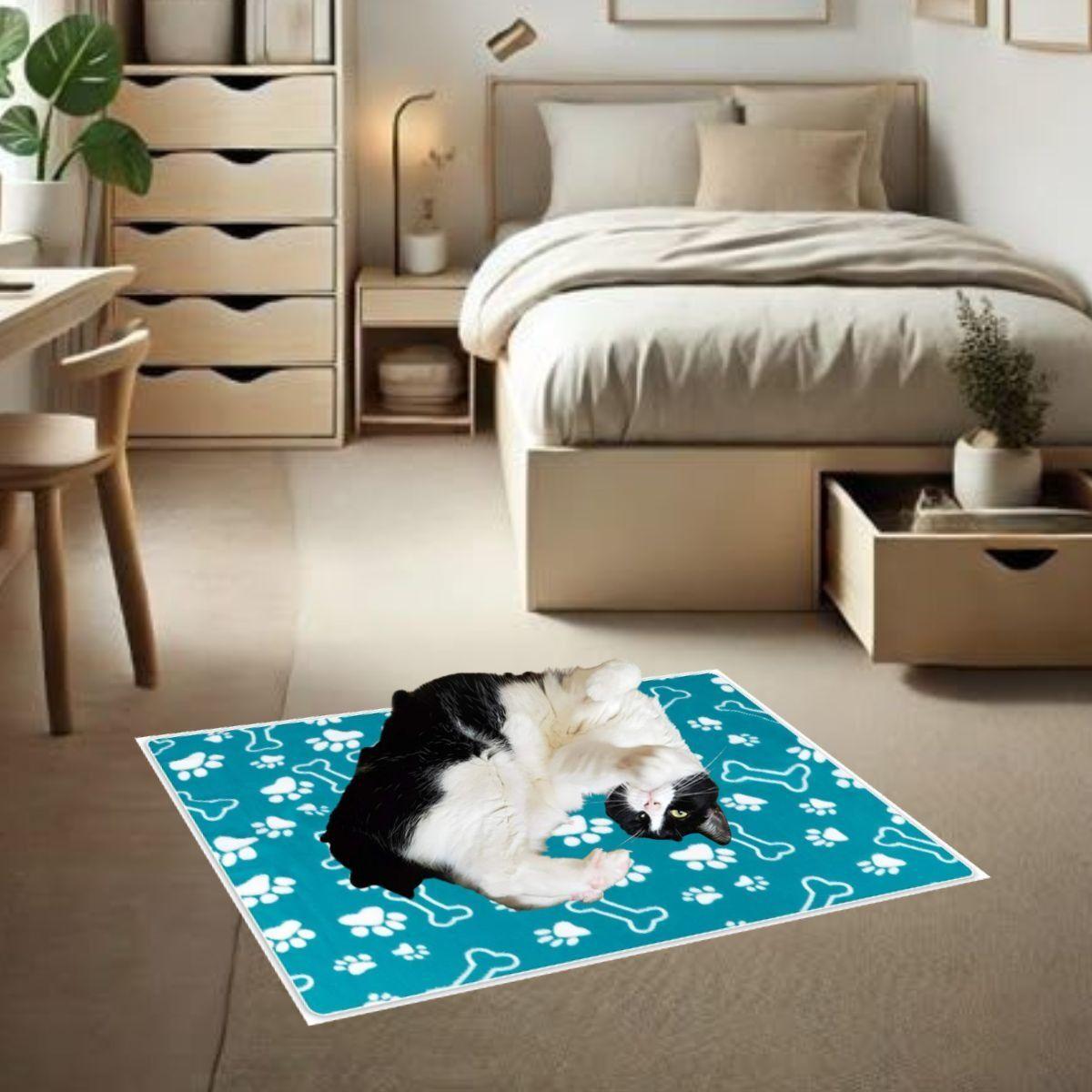 SET 3 MANTA TERMICA PARA MASCOTAS DISEÑO HUELLA 90X60 CM LAU-7