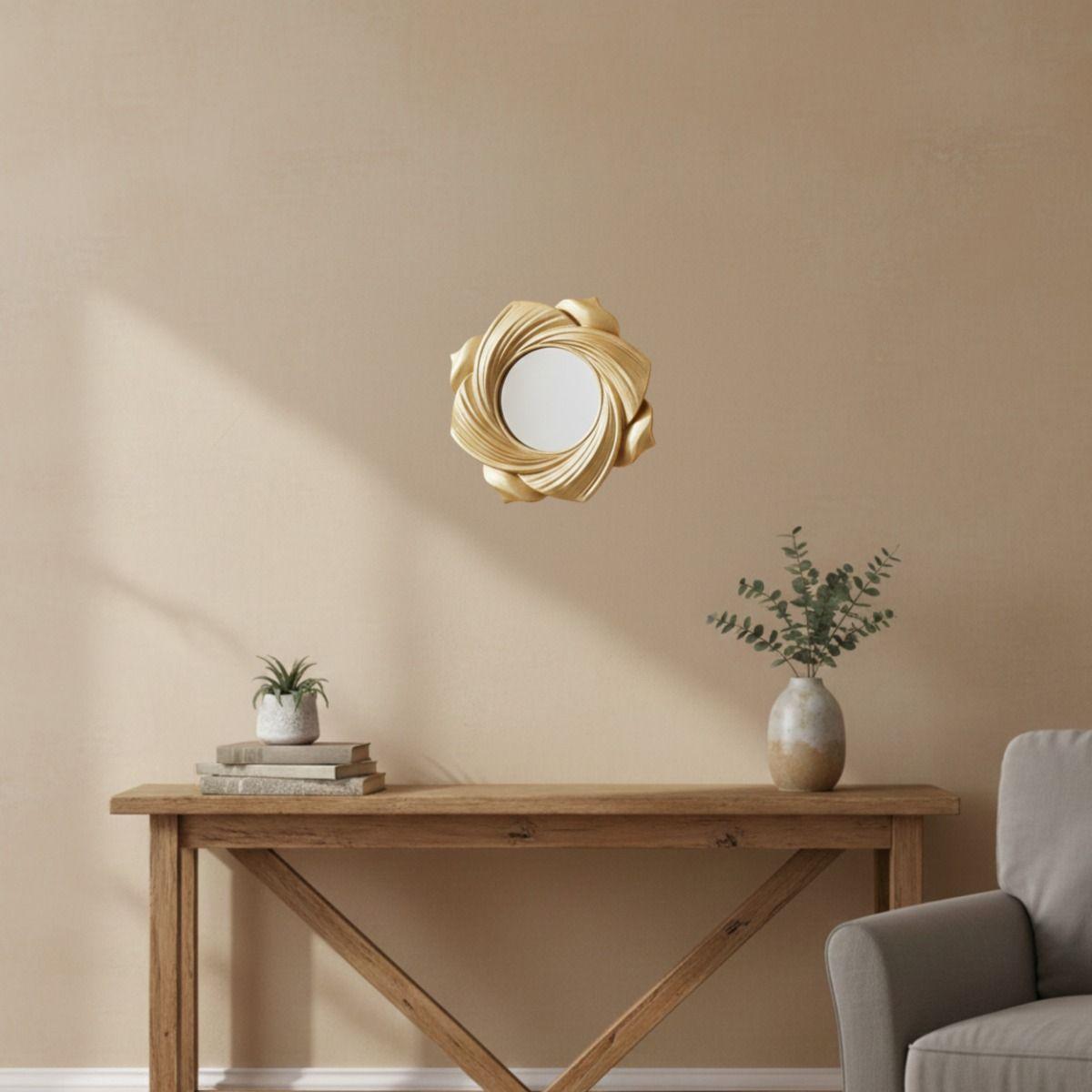 Set 2 Espejo Decorativo Pared Pétalo Flor Remolino Jhn-9