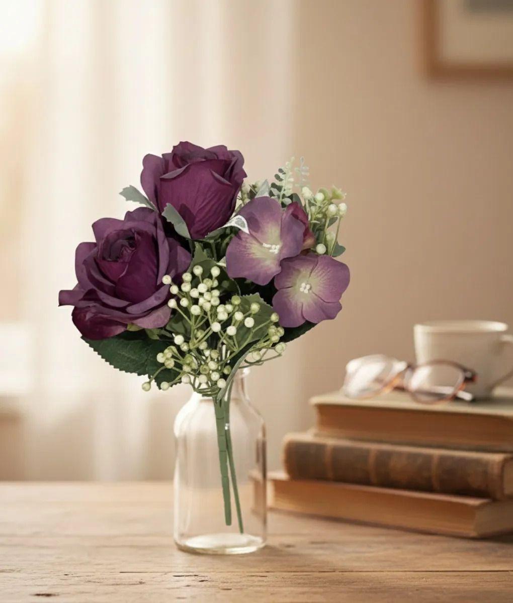 Set 3 Flores Artificiales Silvestres Ramo Decorativo Jhn-9