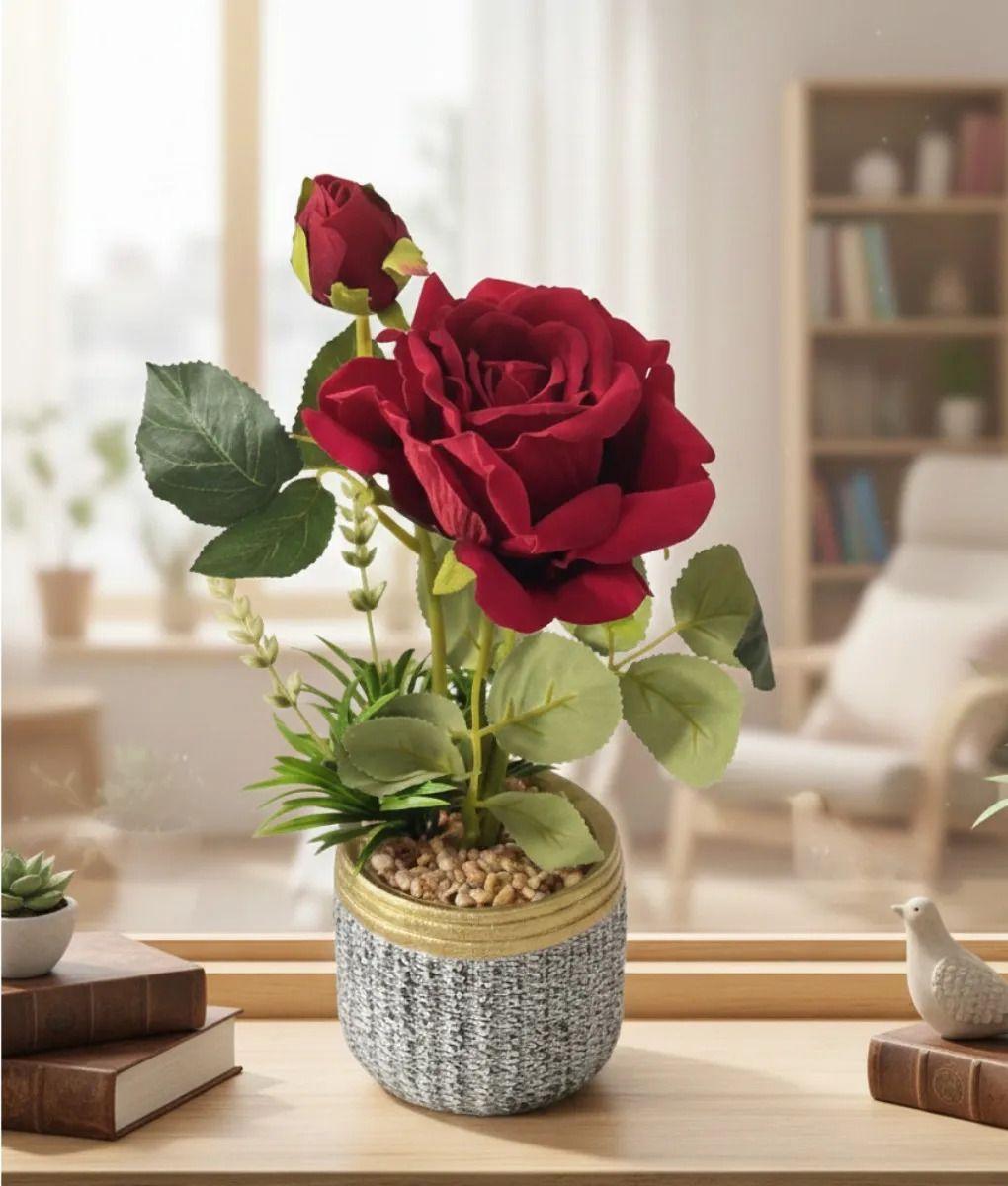 Planta Artificial Decorativa Rosa Encanto Rústico Jhn-9