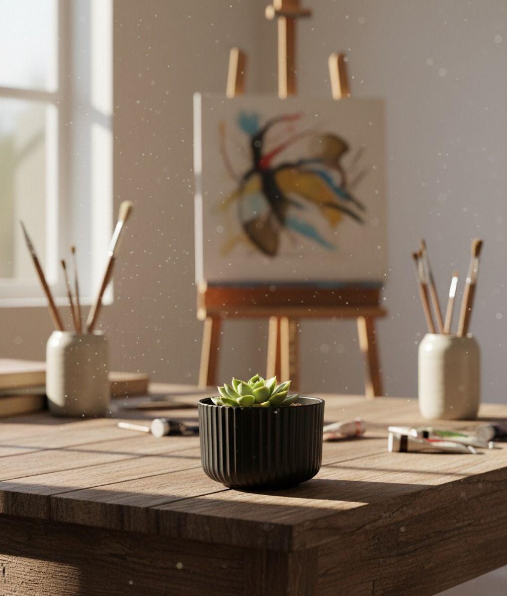 Set 2 Macetero Decorativo Diseño Ondulado Recipiente Jhn-9