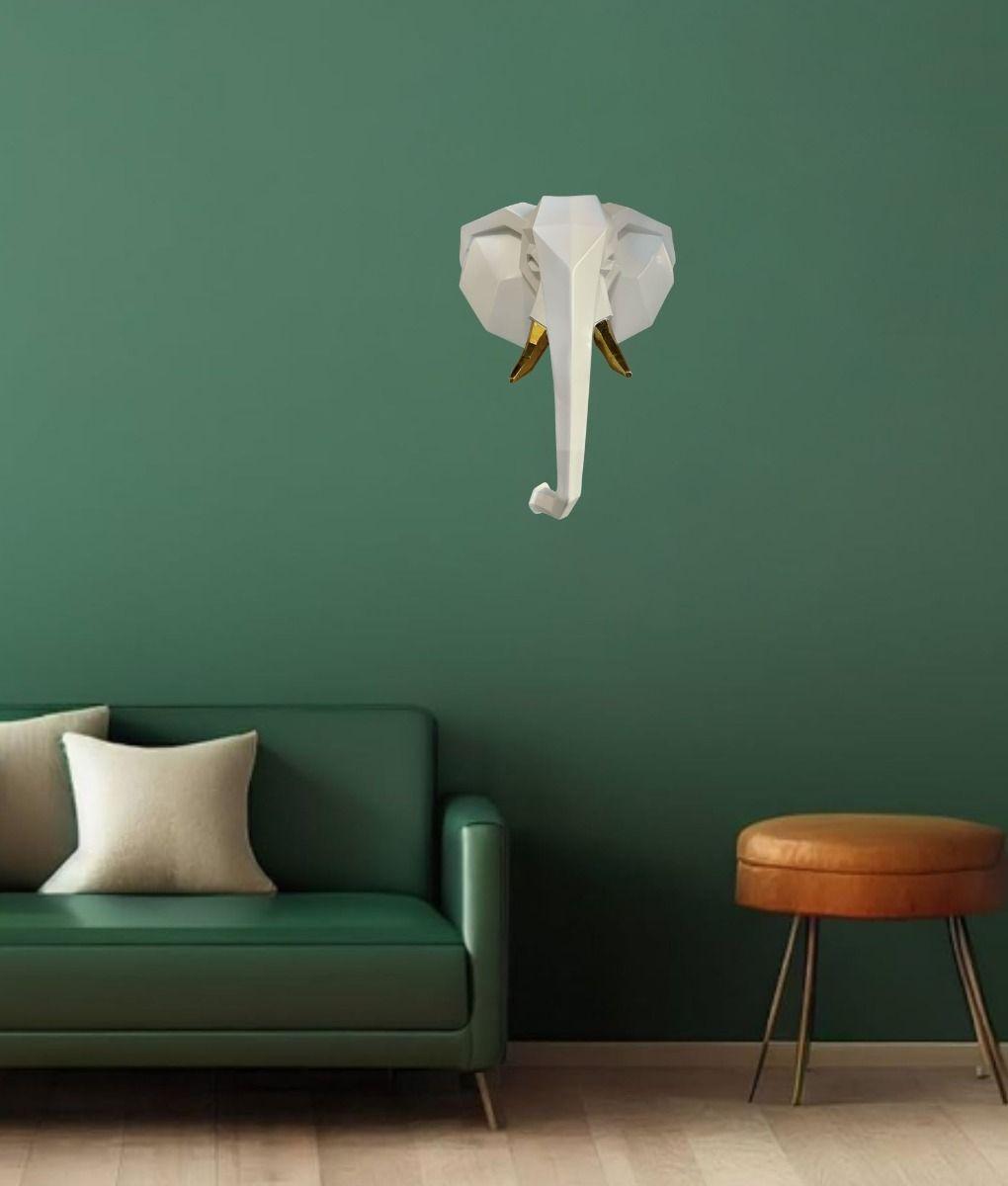 Estatua Decorativa Figura Cabeza Elefante Adorno Pared Jhn-6