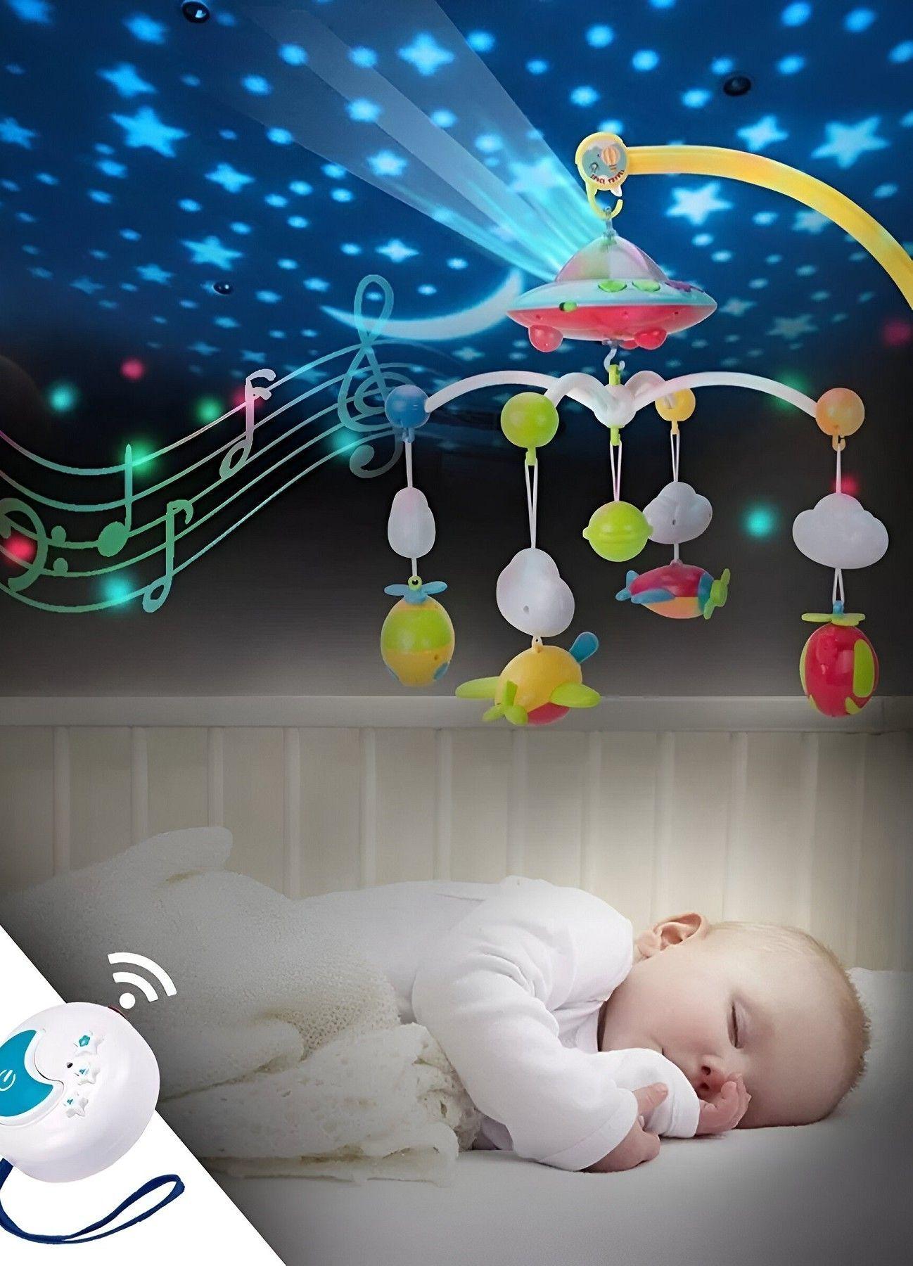 Móvil Cuna Musical Bebé Luz Proyector Estrella Sonajero Jhn-3