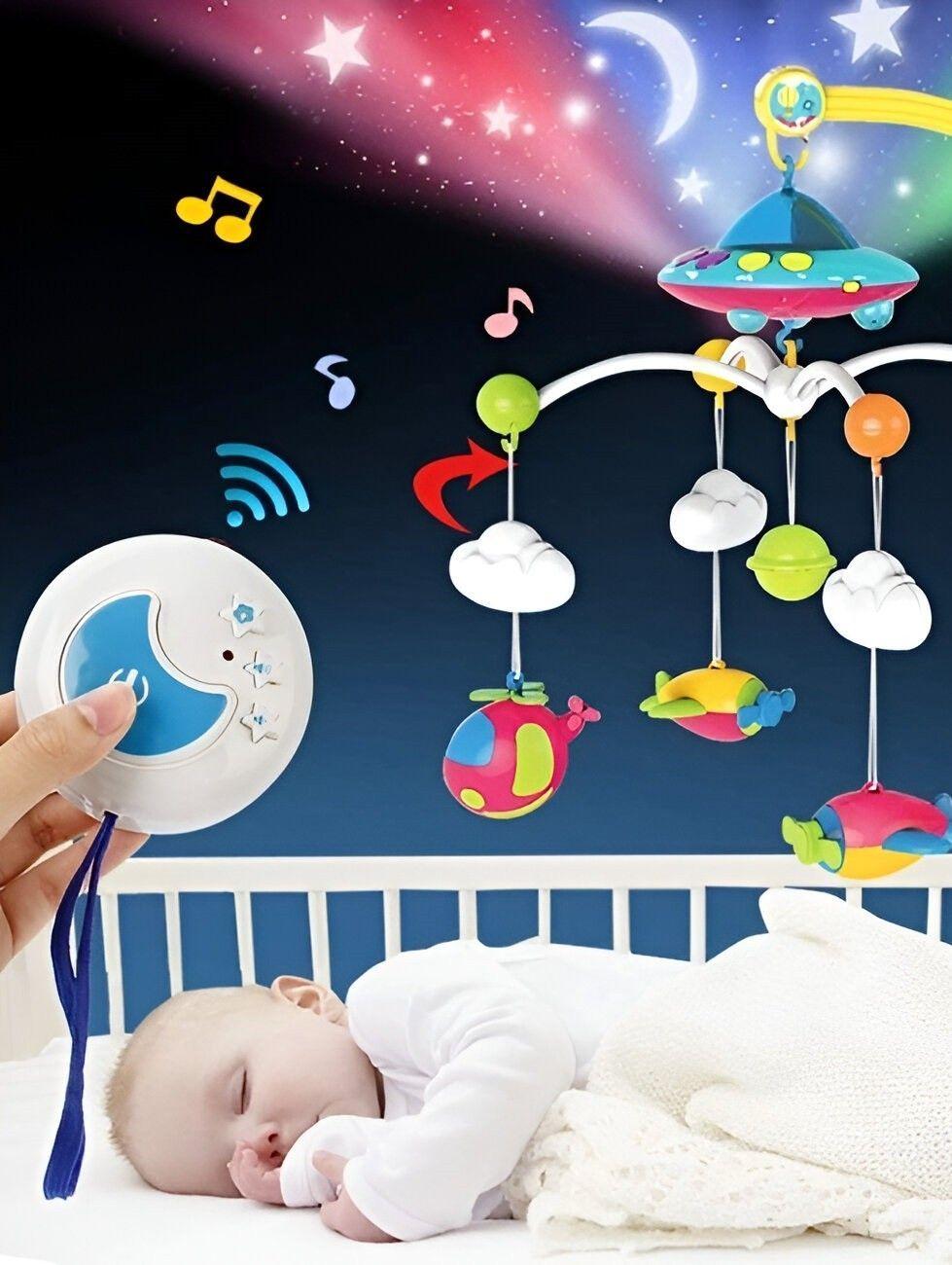 Móvil Cuna Musical Bebé Luz Proyector Estrella Sonajero Jhn-5