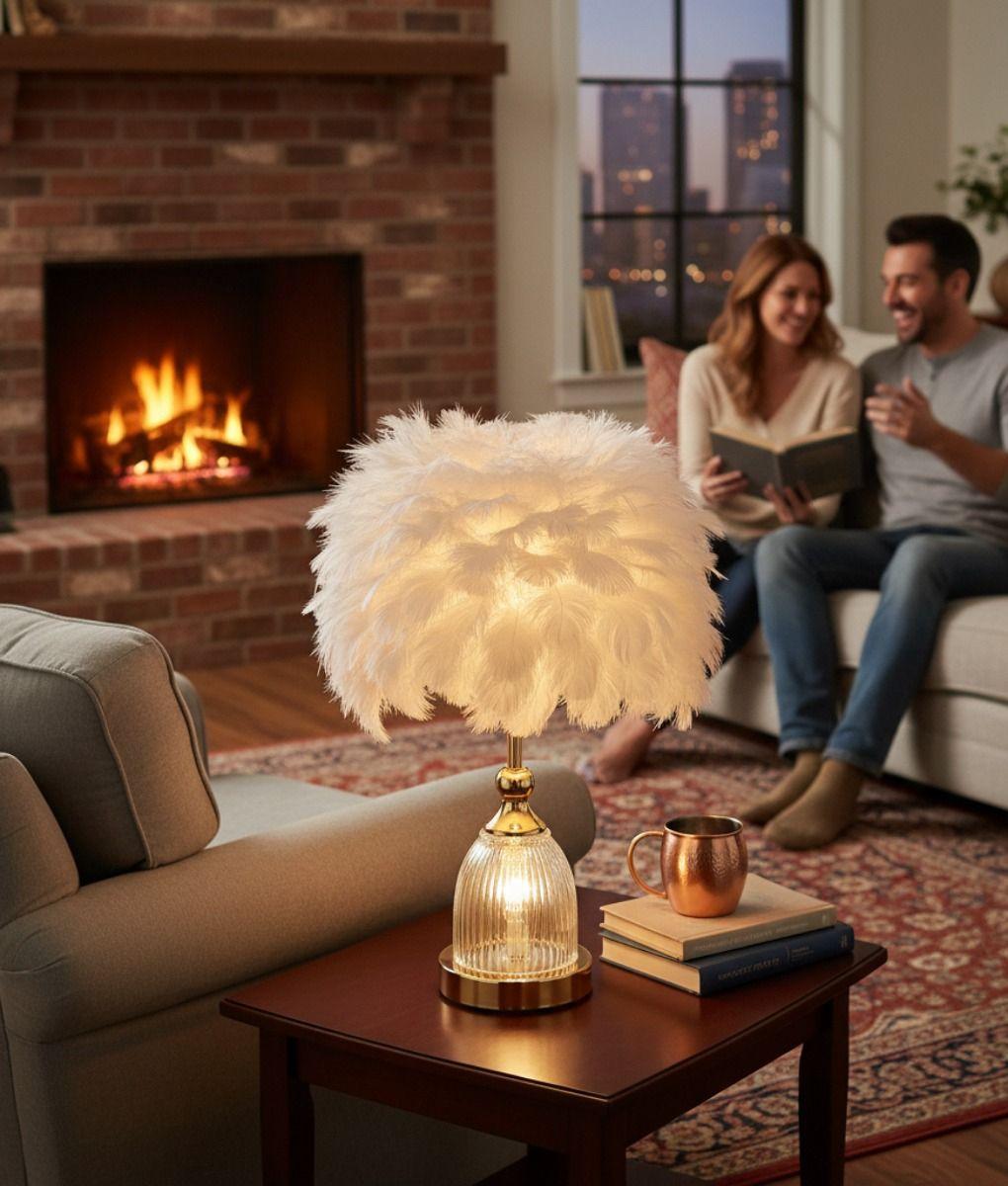 Lámpara Mesa Decorativa Pantalla Textura Etérea LED Jhn-5