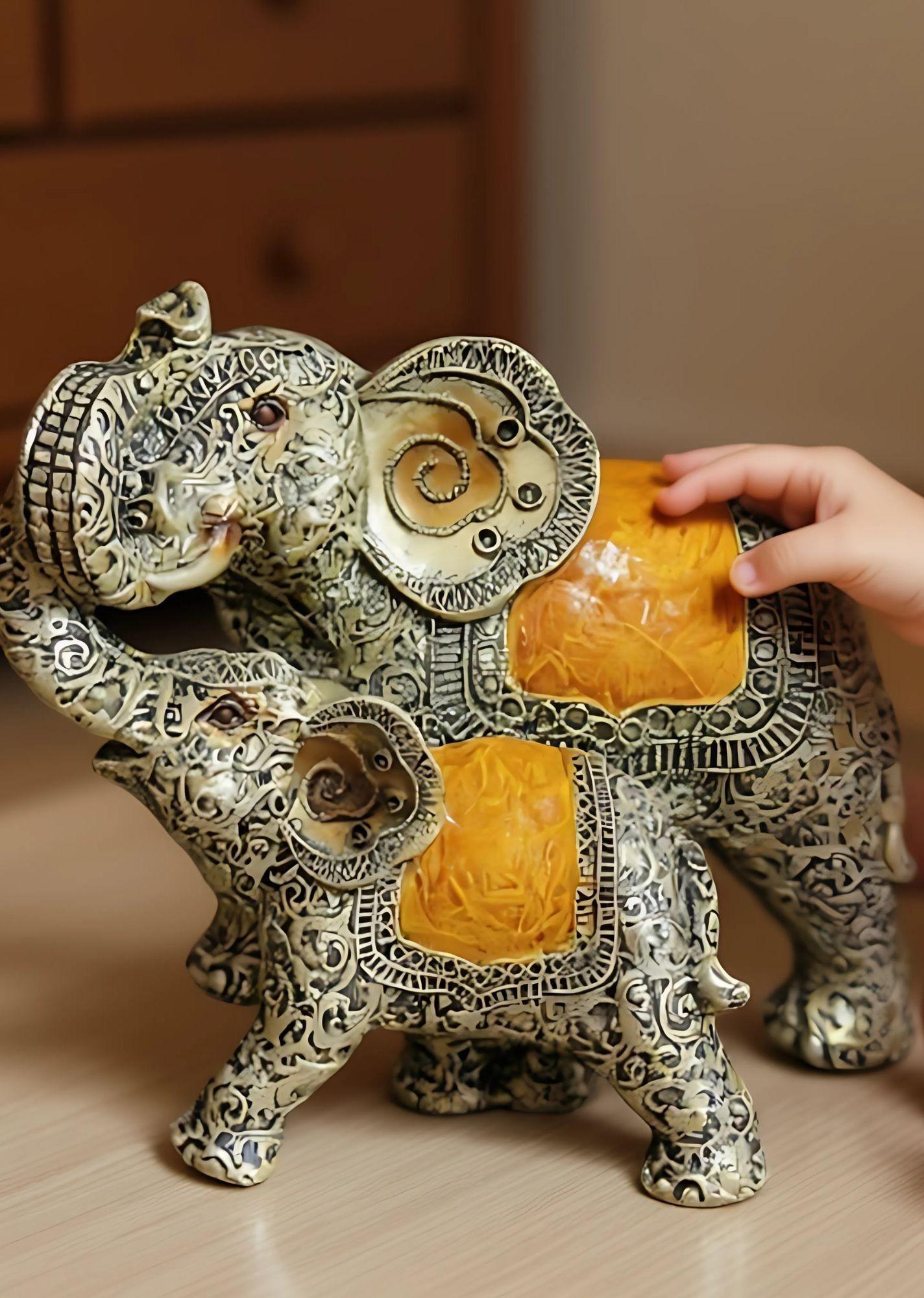 Figura Decorativa Elefante Vintage Adorno Estatua Jhn-4