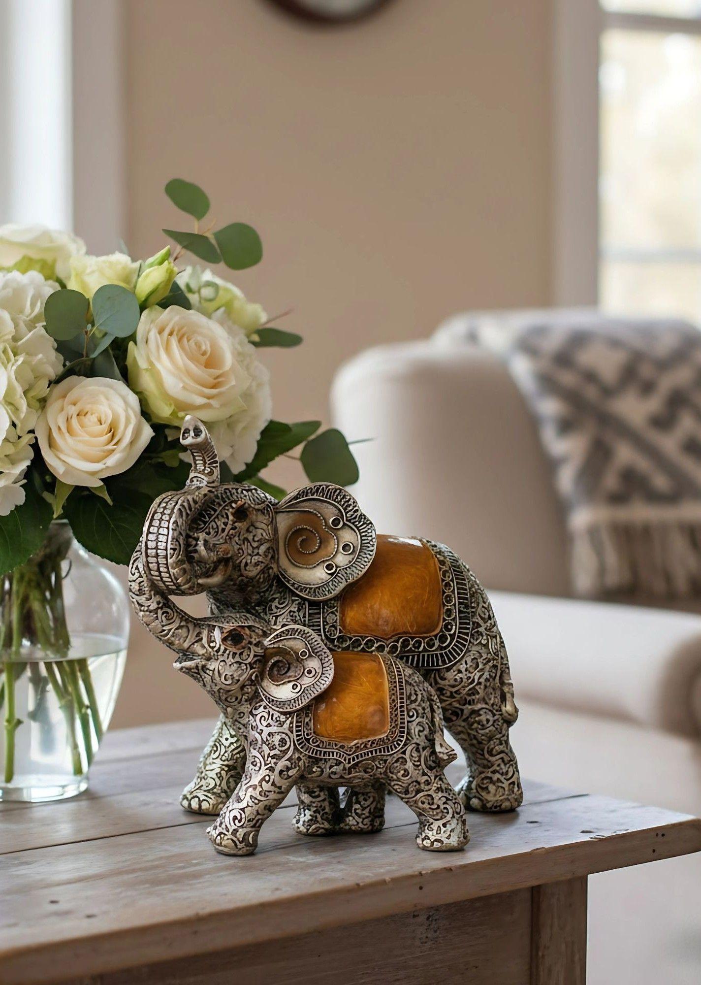 Figura Decorativa Elefante Vintage Adorno Estatua Jhn-6