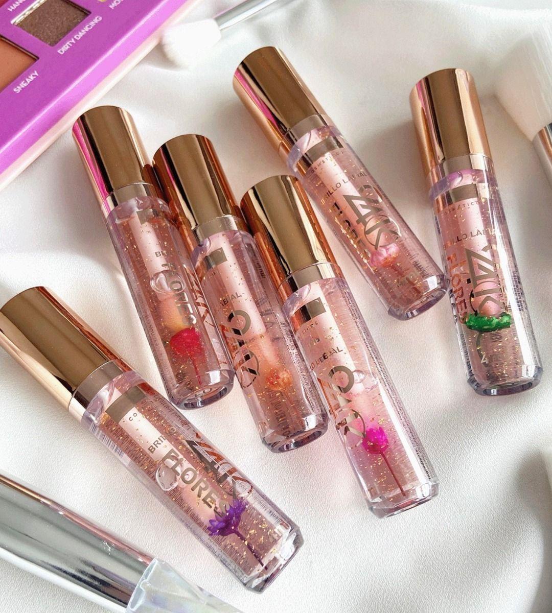 Set 3 Brillo Labial 24K Flores Hidrata Nutre Jhn-2