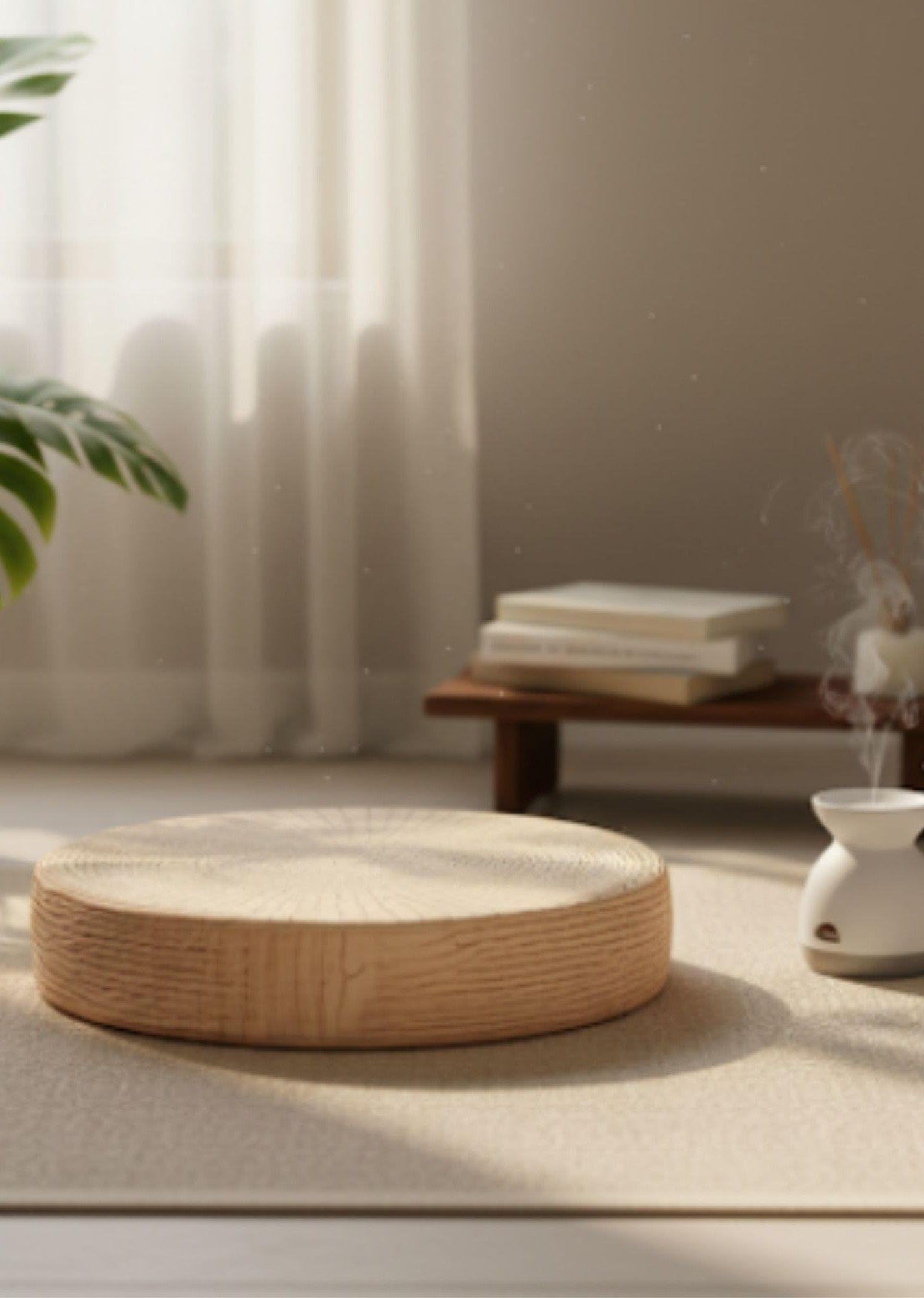 Cojín Decorativo Multifuncional Redondo Natural Yoga Jhn-5