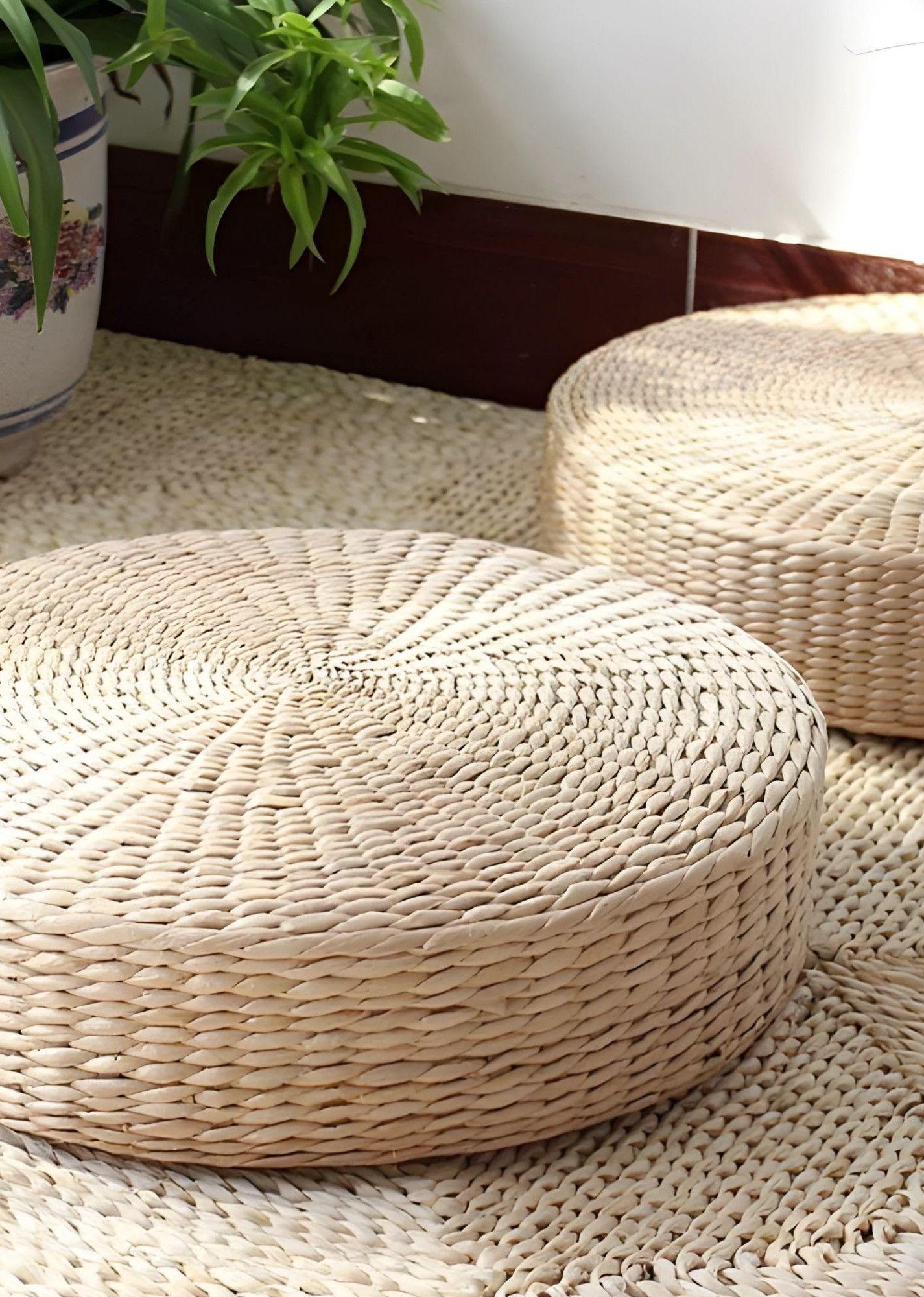 Cojín Decorativo Multifuncional Redondo Natural Yoga Jhn-6