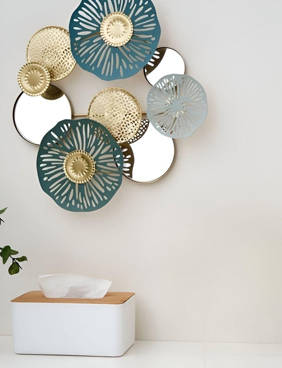 Espejo Loto Pared Hierro Decoración Elegante Jhn-7