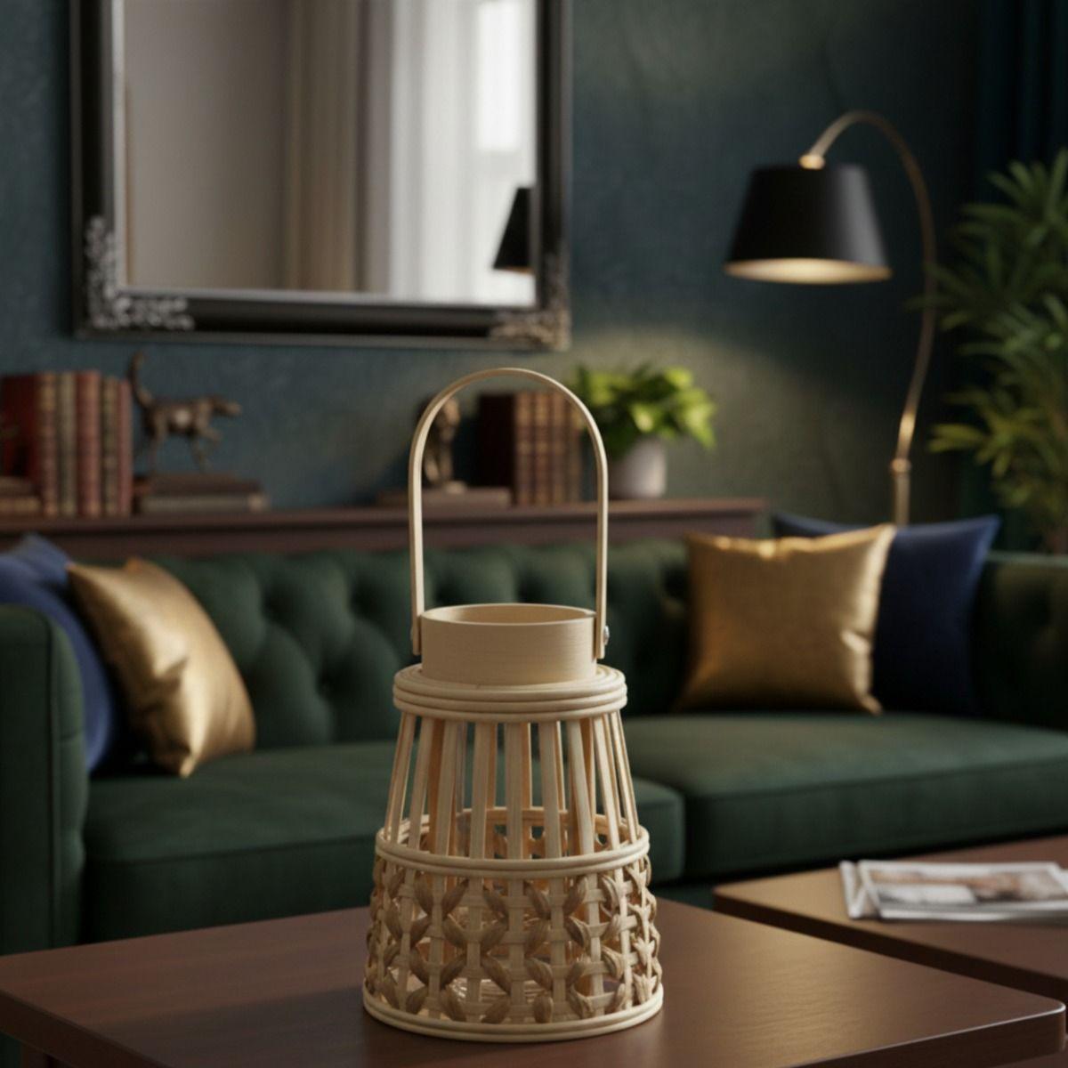 Portavelas Decorativo Diseño Tejido Silueta Moderna Jhn-8