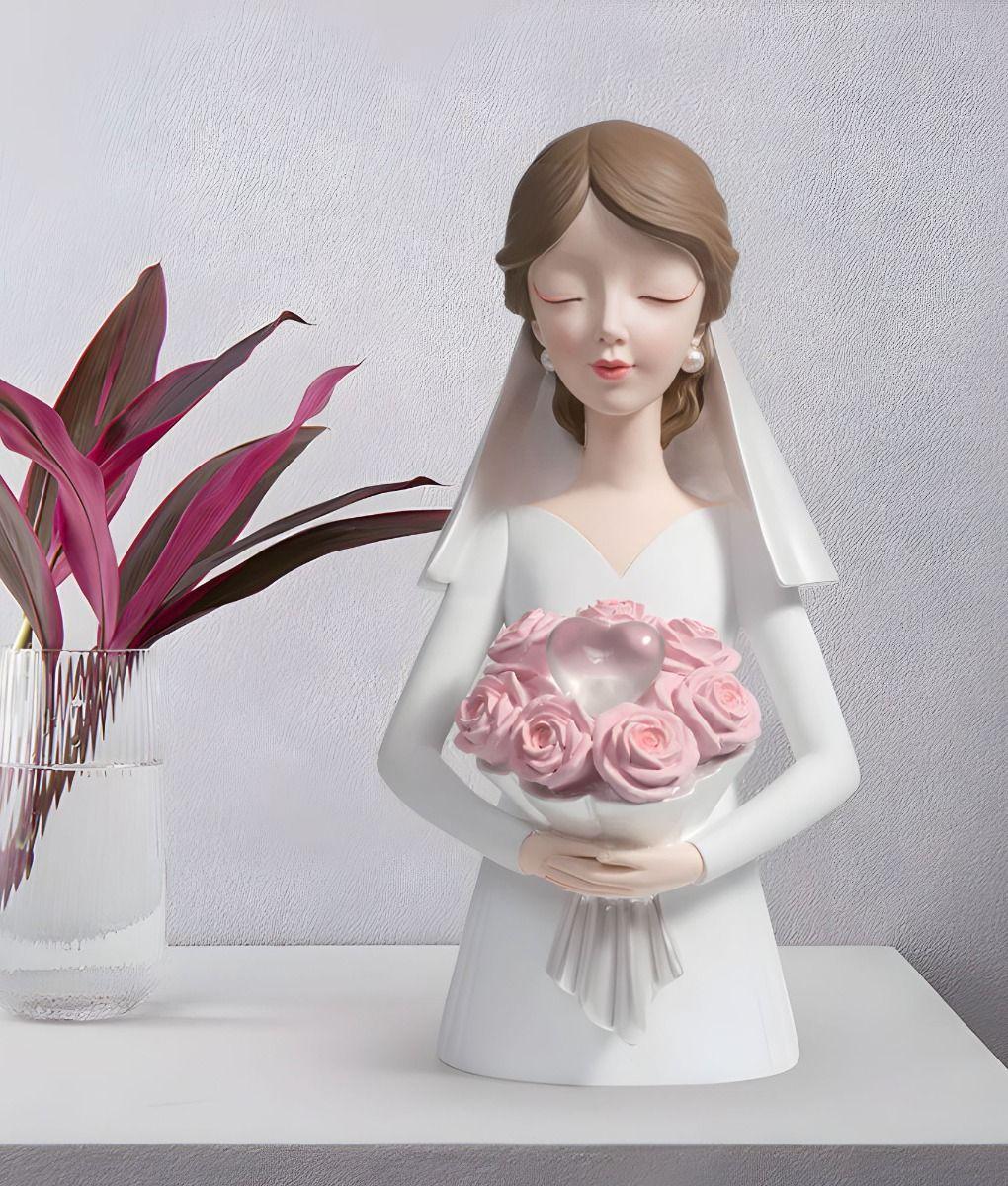 Estatua Figura Novia Decorativa Corazón Adorno Hogar Jhn-5